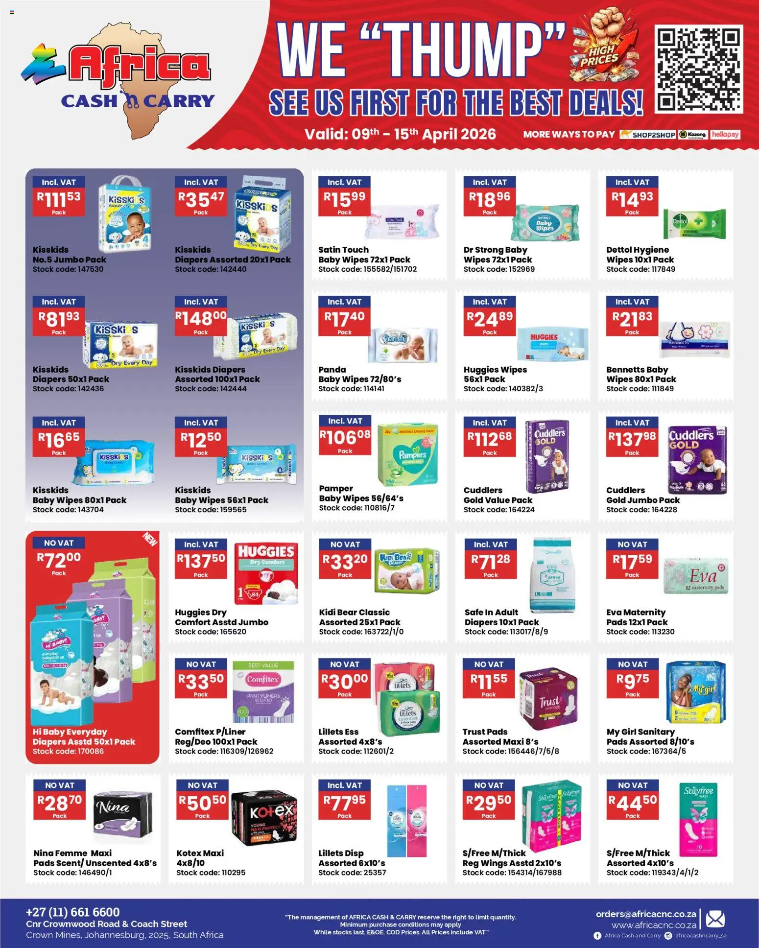 New Africa Cash & Carry catalogue – valid from 09.04.2026 | Page: 10 | Products: Pads, Stock