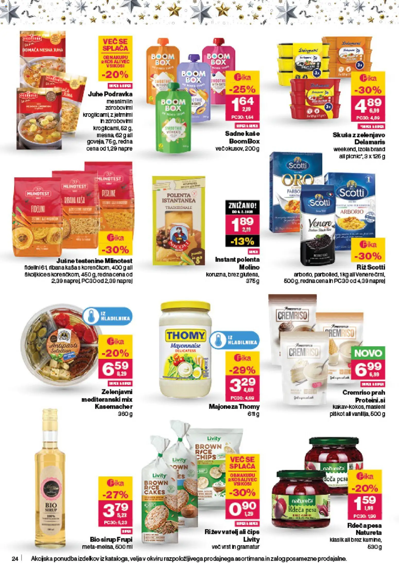 Novi Mercator katalog ponudbe – veljaven od 18.12.2025 | Stran: 24 | Izdelki: Sirup, Polenta, Top doble cara, Pesa
