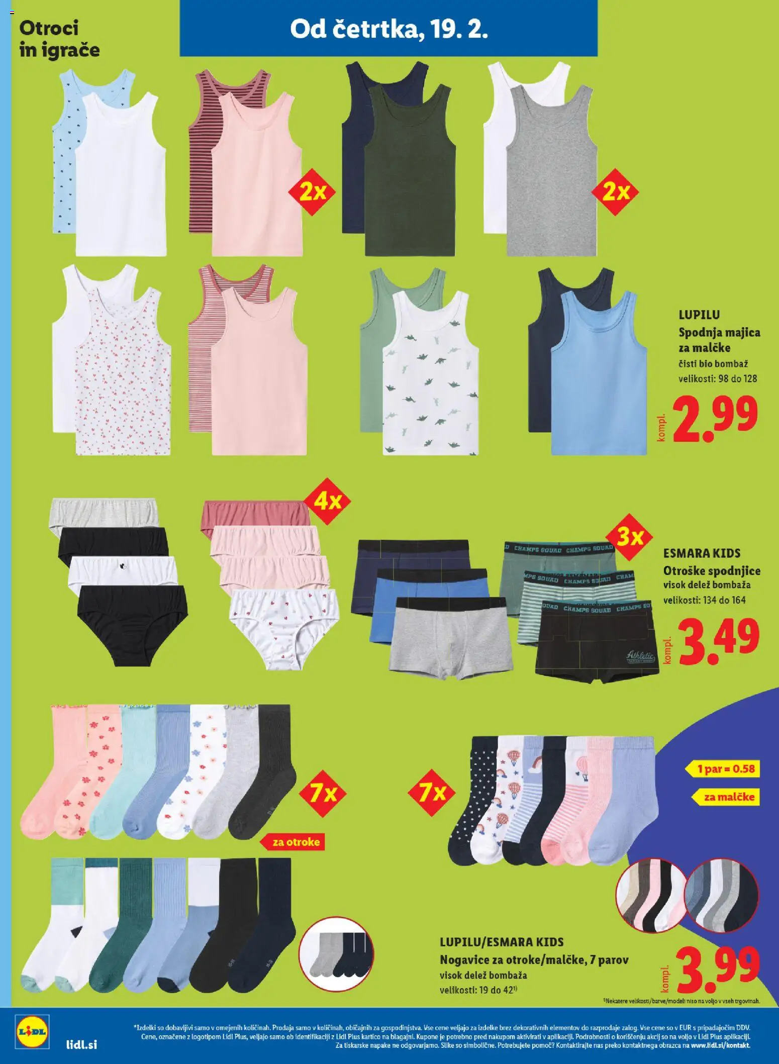 Novi Lidl katalog ponudbe – veljaven od 19.02.2026 | Stran: 30 | Izdelki: Spodnjice, Majica, Nogavice