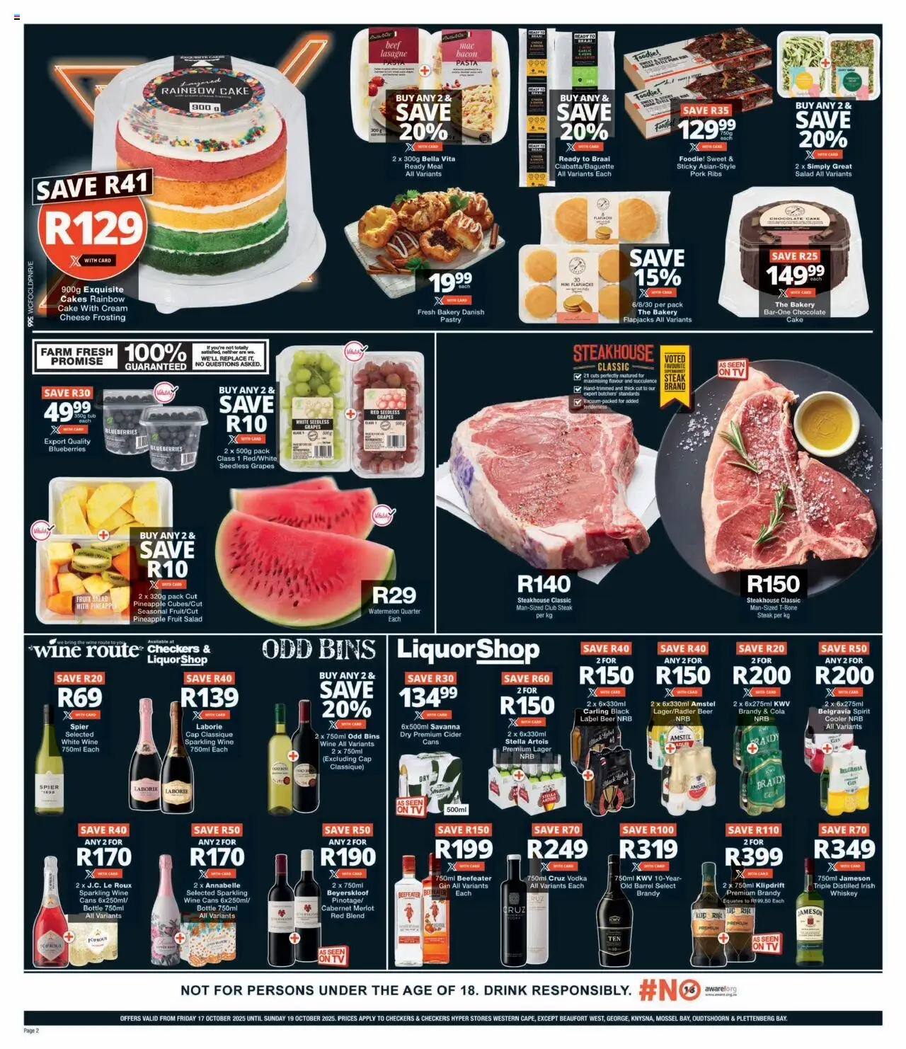 New Checkers catalogue – valid from 17.10.2025 | Page: 2 | Products: TV, Brandy, Wine, Gin