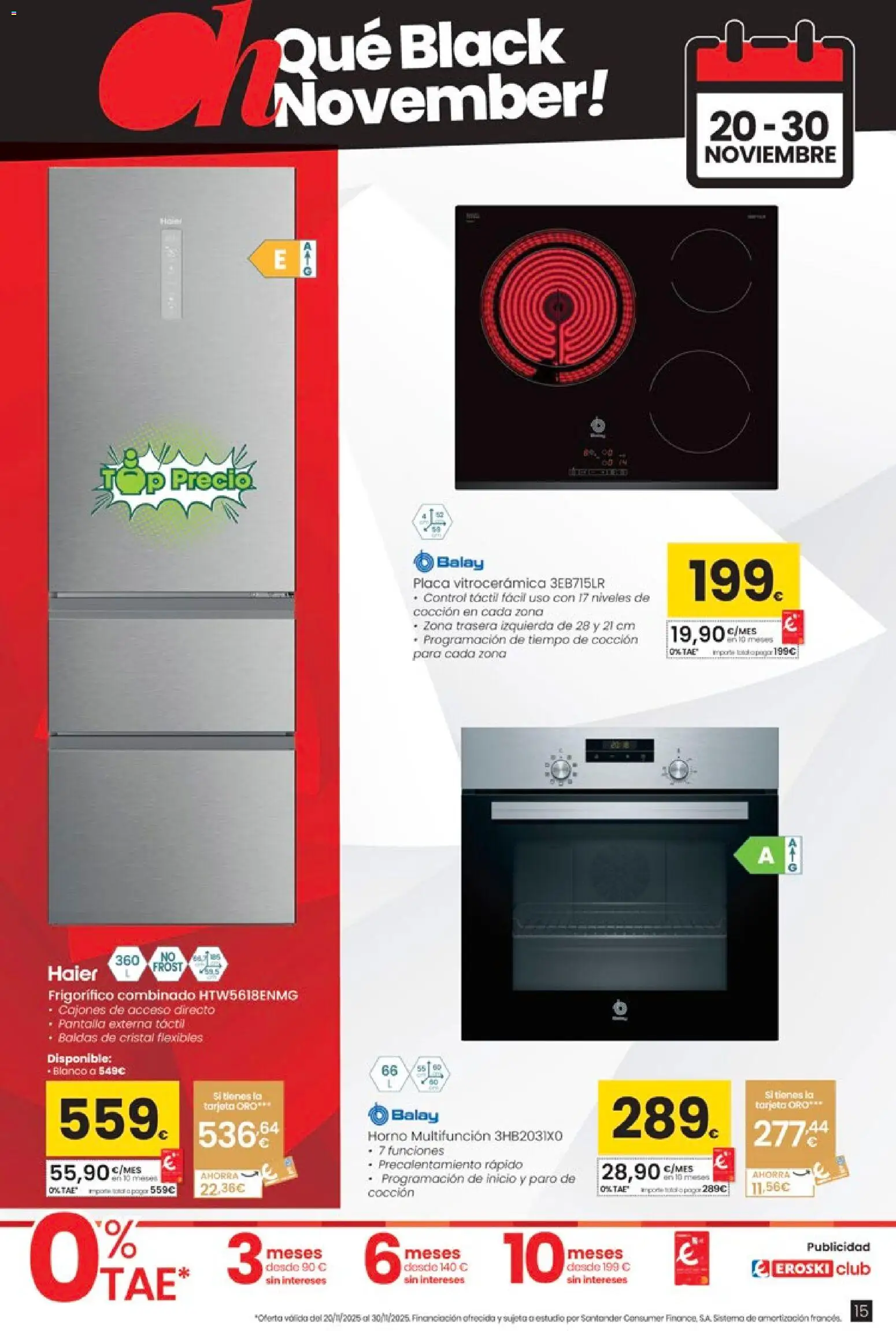 Eroski - Black Friday │ válido desde el 20.11.2025 | Página: 15 | Productos: Horno