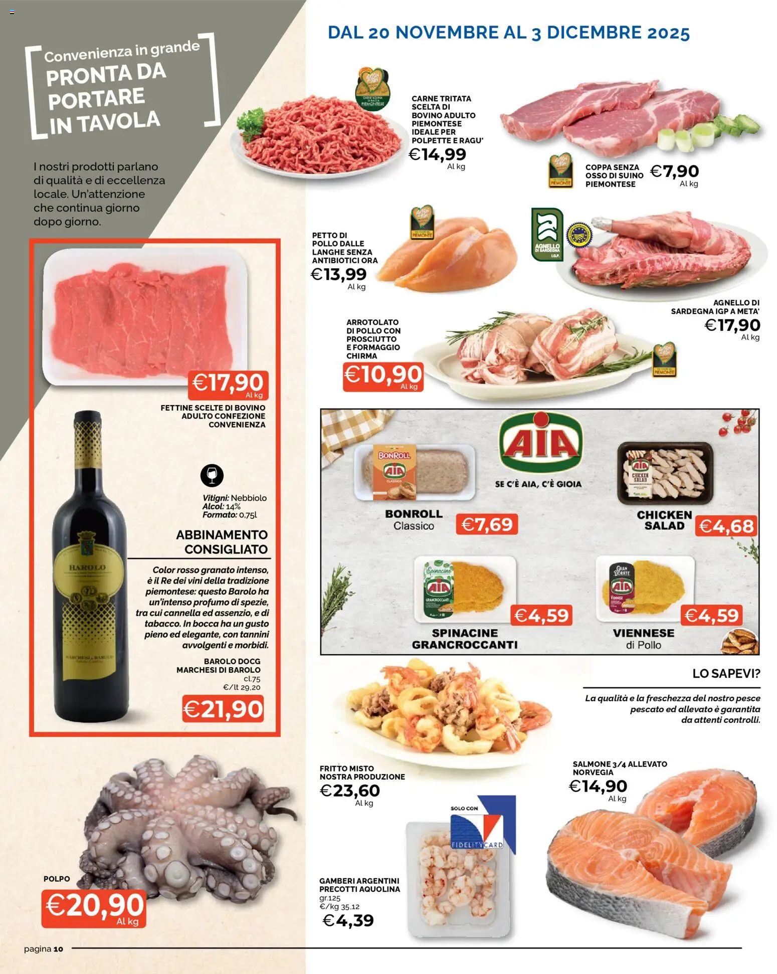 Volantino Mercatò del 18.11.2025 | Pagina: 10 | Prodotti: Gamberi, Formaggio, Agnello, Profumo