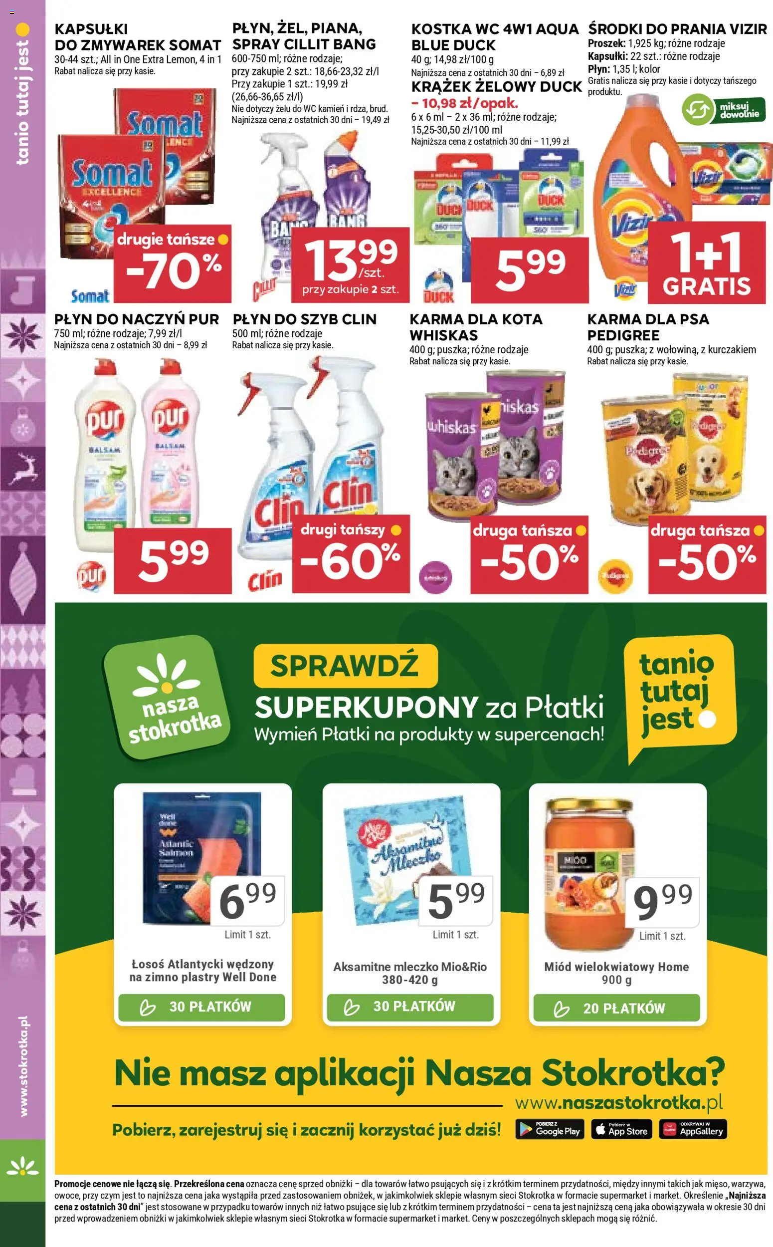 Stokrotka Gazetka od 04.12.2025 | Strona: 44 | Produkty: Miód, Łosoś atlantycki, Łosoś, Pedigree