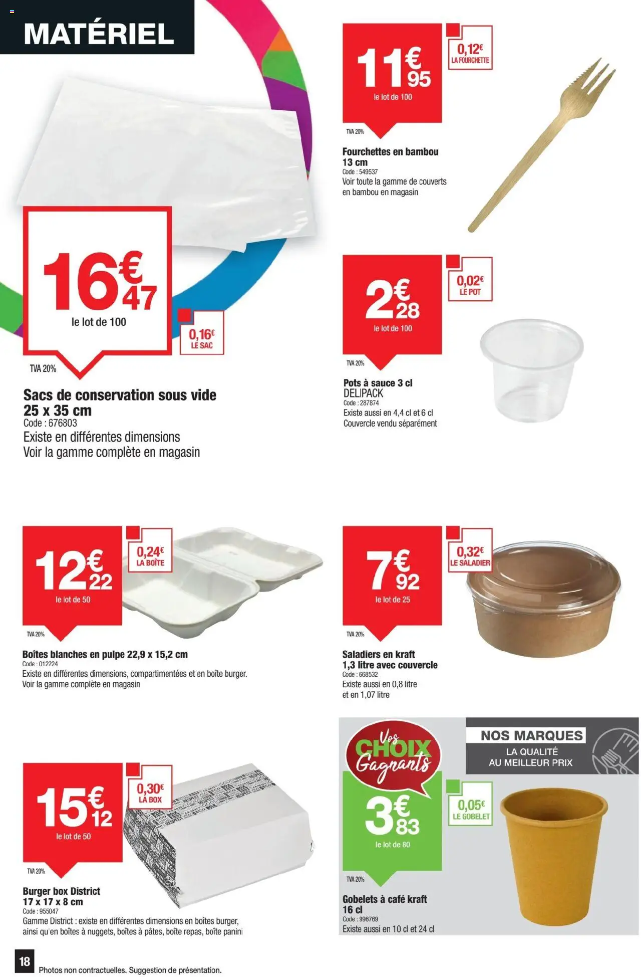  | Page: 18 | Produits: Panini, Fourchettes, Sac, Café