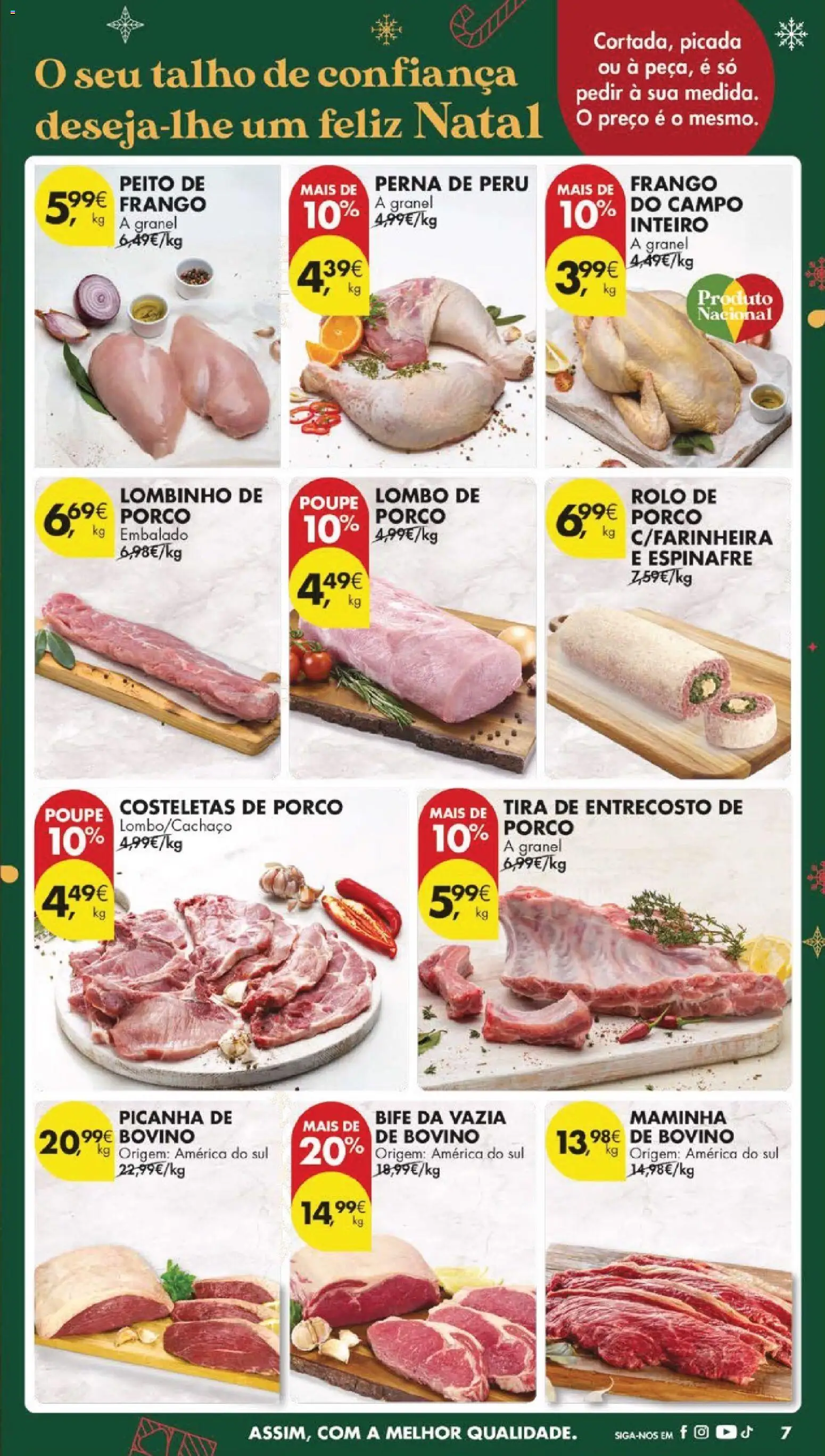 Pingo Doce folheto │ válido de 09.12.2025 | Página: 7 | Produtos: Peito de frango, Frango, Peru, Lombo