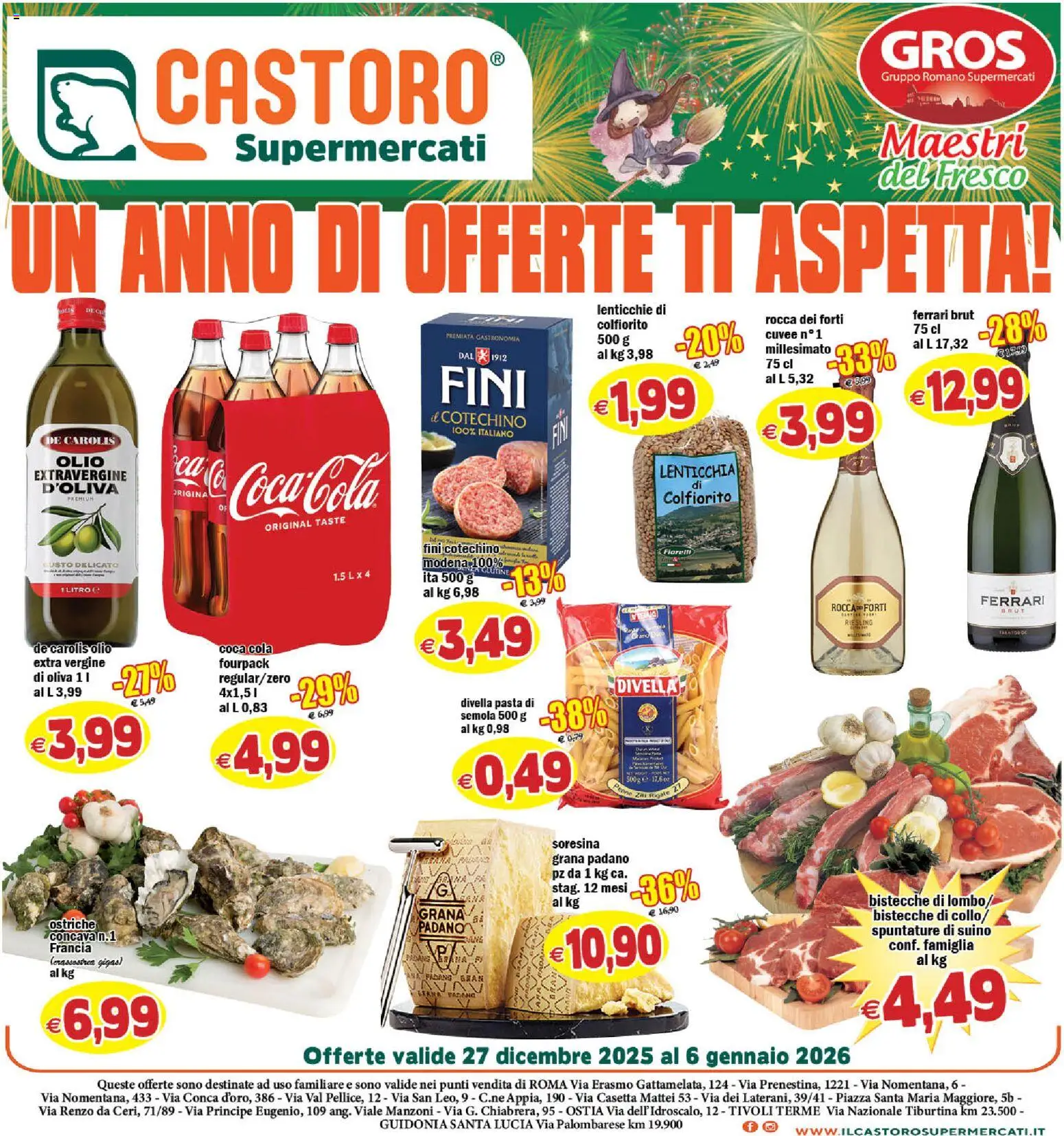 Volantino Il Castoro del 27.12.2025 | Pagina: 1 | Prodotti: Lenticchie, Olio, Pasta, Penne
