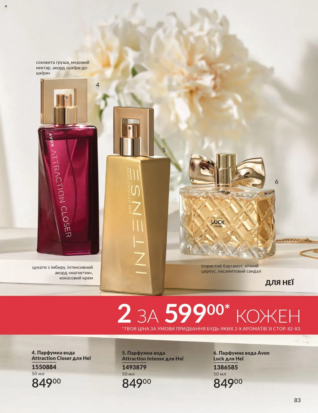 AVON Kаталог - дійснийкції з 01.07.2025 | Сторінка: 83 | Товари: Вода, Крем, Цукати