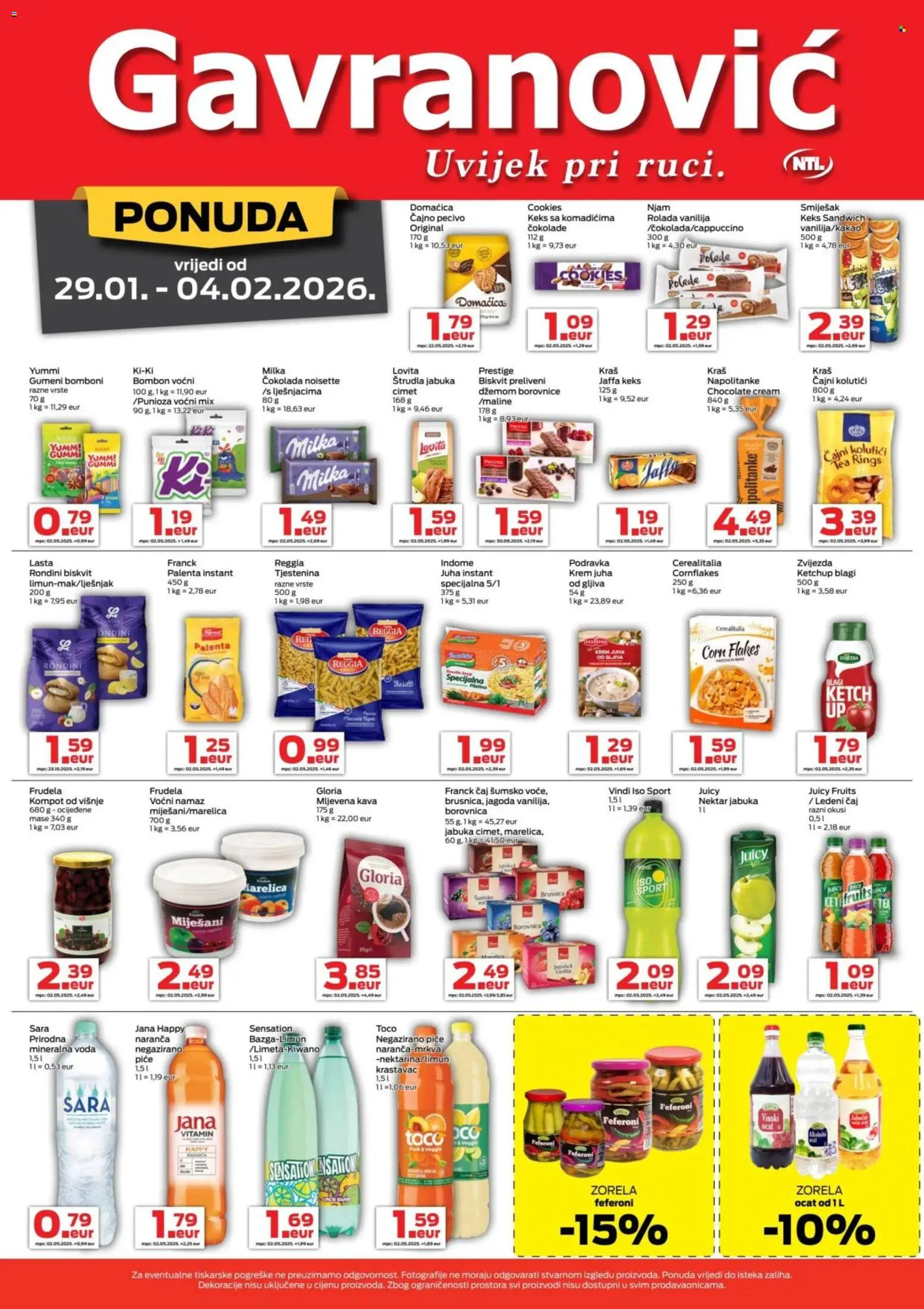 Gavranović katalog | vrijedi od 29.01.2026 | Stranica: 3 | Proizvodi: Podravka, Bomboni, PC, Pecivo