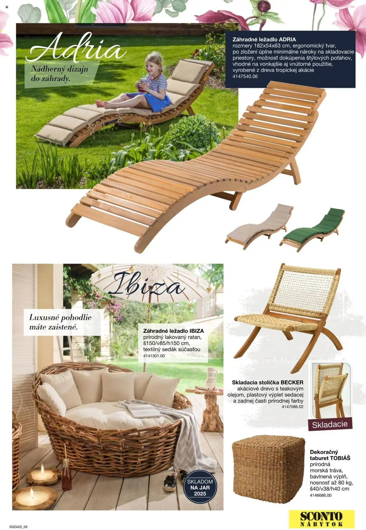 Nové Sconto nábytok akcie – leták je platný od 21.02.2025 | Strana: 59 | Produkty: Nábytok, Taburet, Skladacia stolička