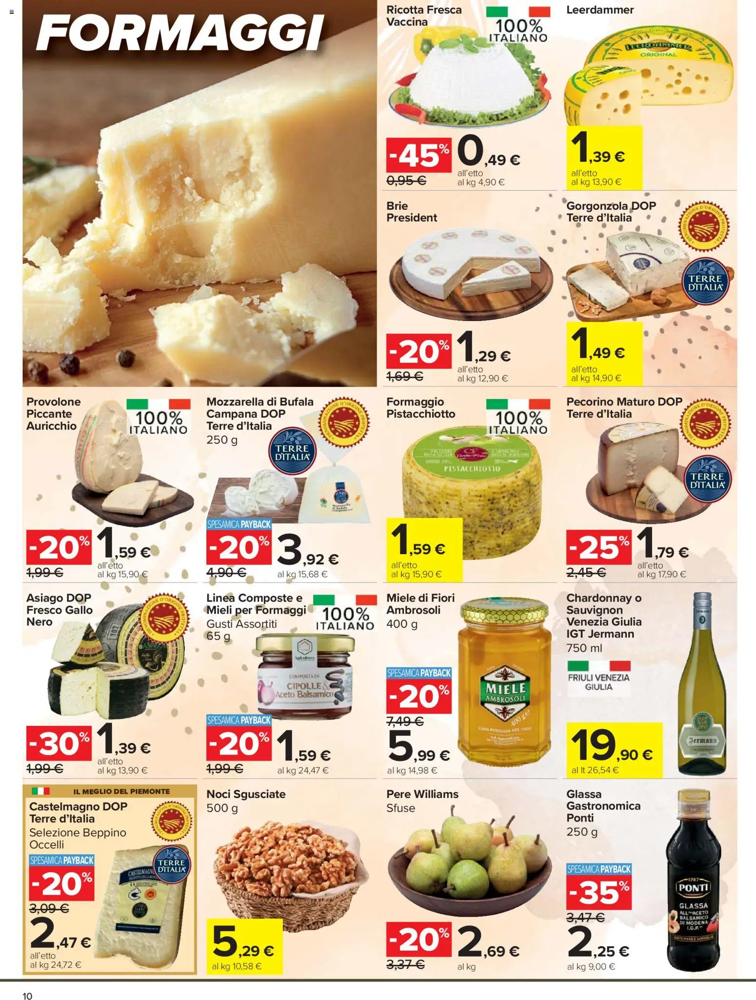 Volantino Carrefour del 24.03.2026 | Pagina: 10 | Prodotti: Aceto, Ricotta, Glassa, Gorgonzola