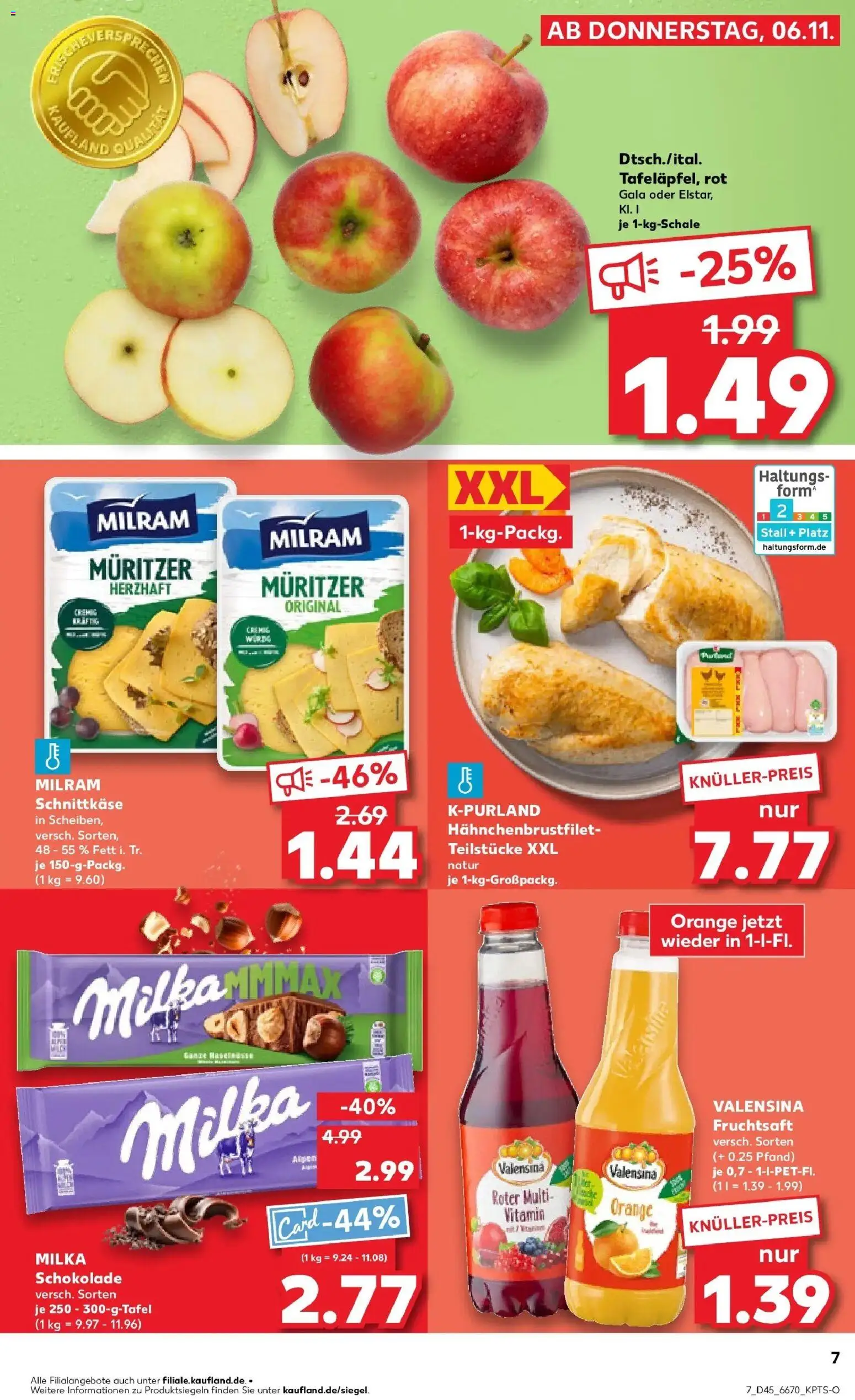 Kaufland prospekt Heinsberg	 – gültig ab 10.11.2025 | Seite: 7 | Produkte: Schokolade, Milka schokolade, Valensina, Fruchtsaft