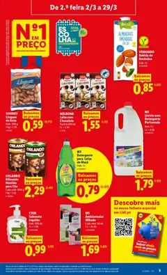Pré-visualização MILBONA Leite com Chocolate, Pack 6x200 ml válido de 16.03.2026 | Página: 3 | Produtos: Sabonete líquido, Detergente, Maça, Chocolate