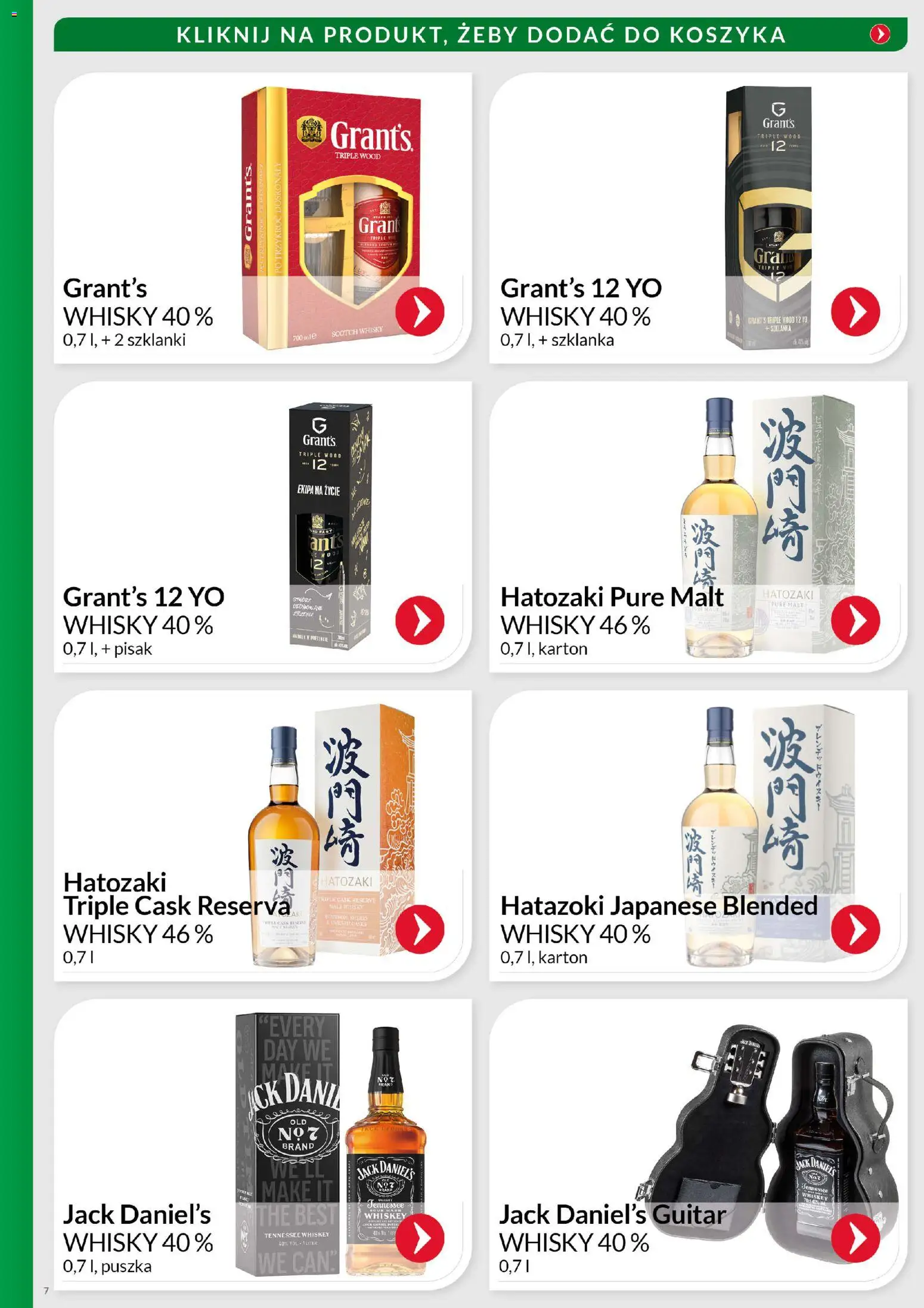 Eurocash Gazetka - Świąteczny Katalog Alkoholi od 01.12.2025 | Strona: 7 | Produkty: Szklanka, Grant's, Jack Daniel's, Szklanki