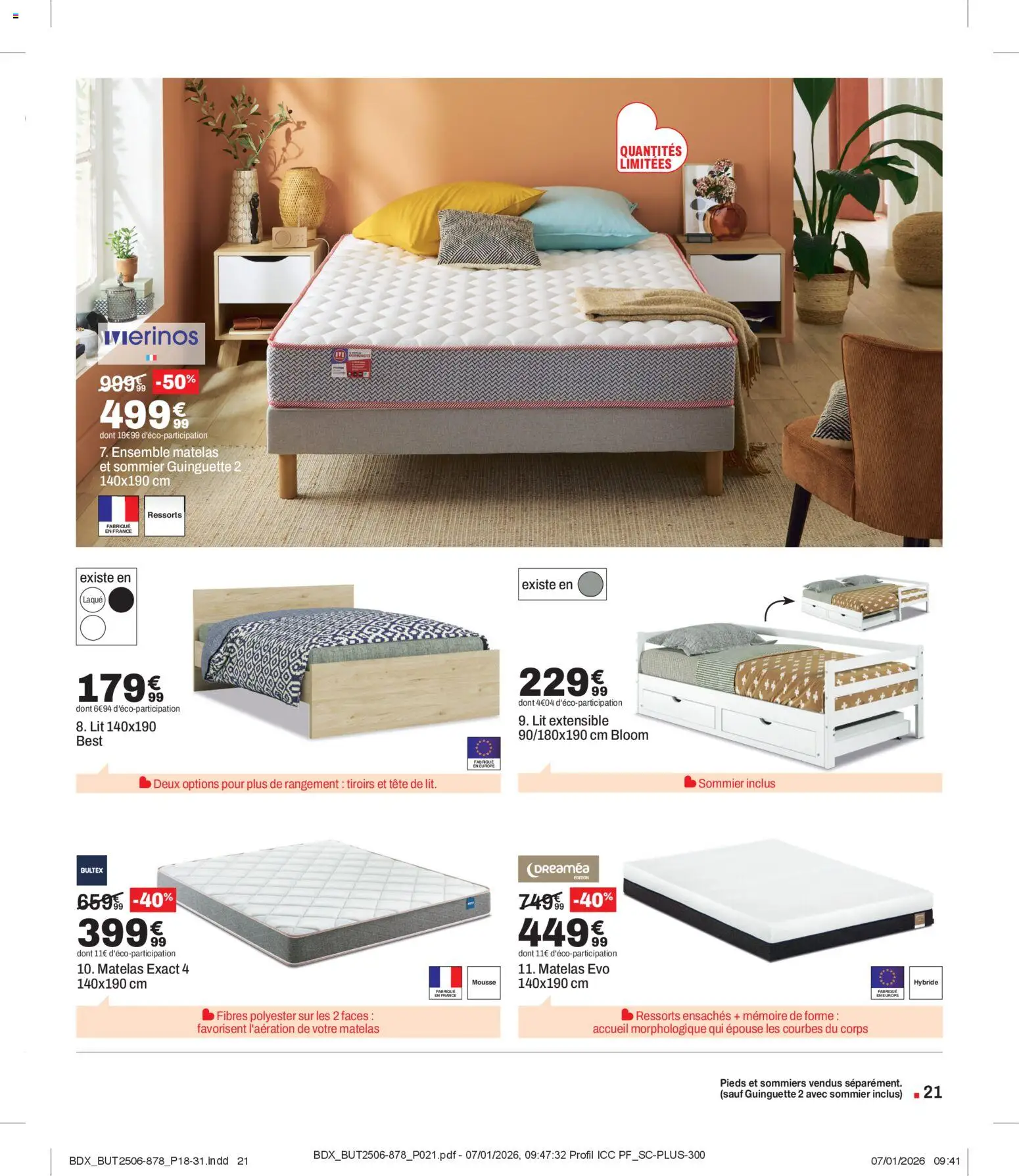 {H1} | Page: 21 | Produits: Mousse, Lit, Sommier, Laque