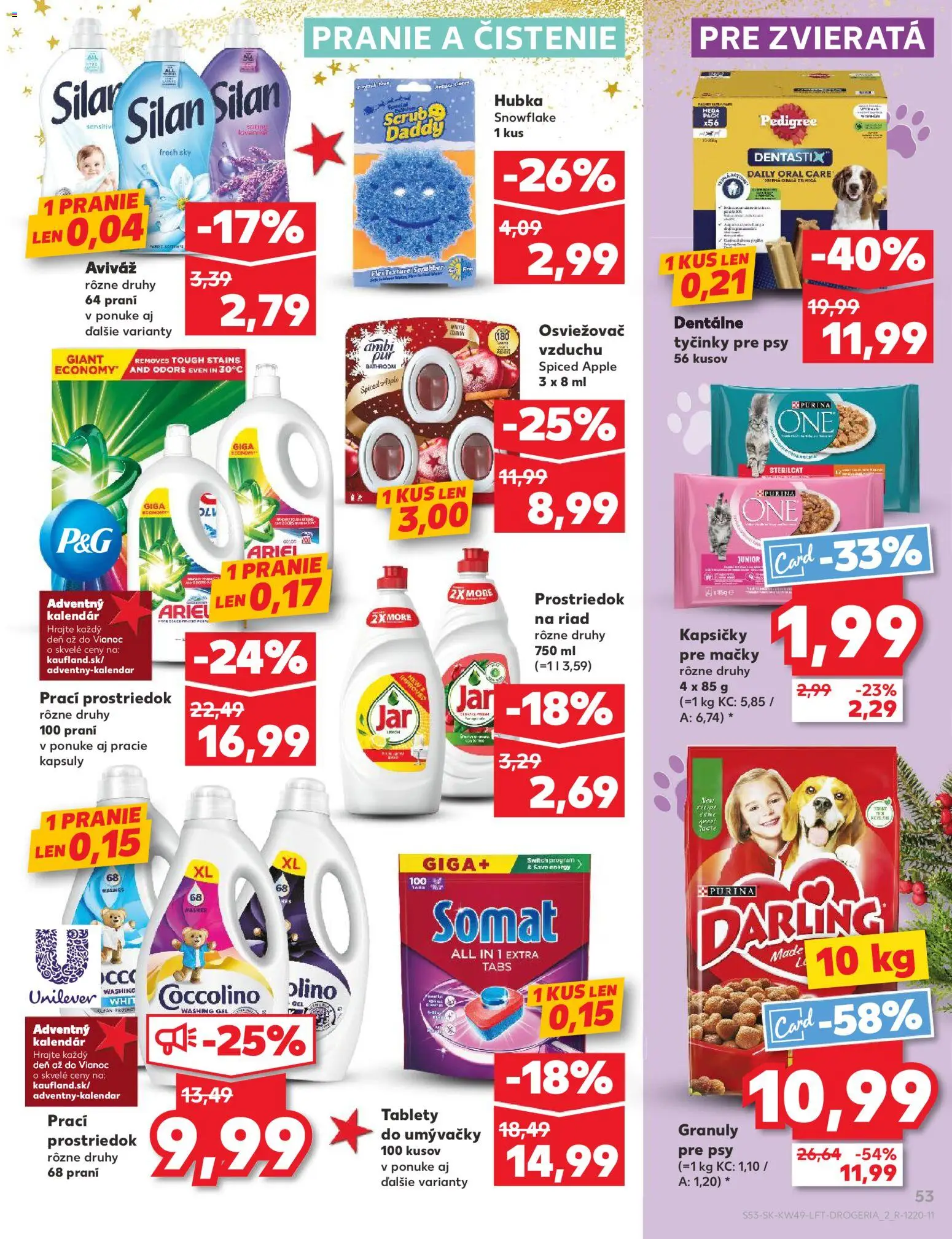 Nové Kaufland akcie – leták je platný od 04.12.2025 | Strana: 53 | Produkty: Osviežovač vzduchu, Silan, Ariel, Coccolino