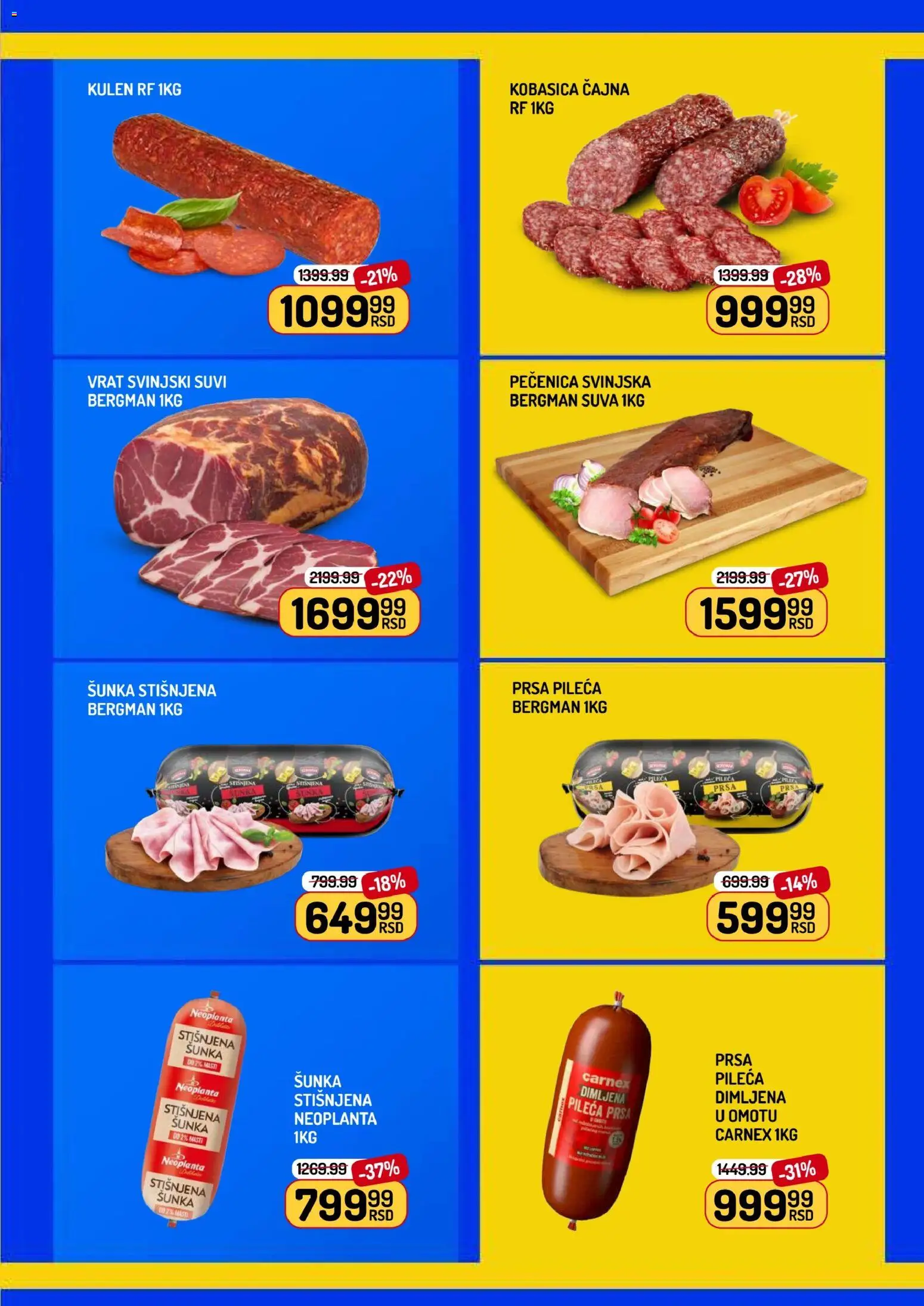 Aman katalog - važi od 24.04.2026 | Strana: 3 | Proizvode: Pileća prsa, Dimljena šunka, Šunka, Kobasica