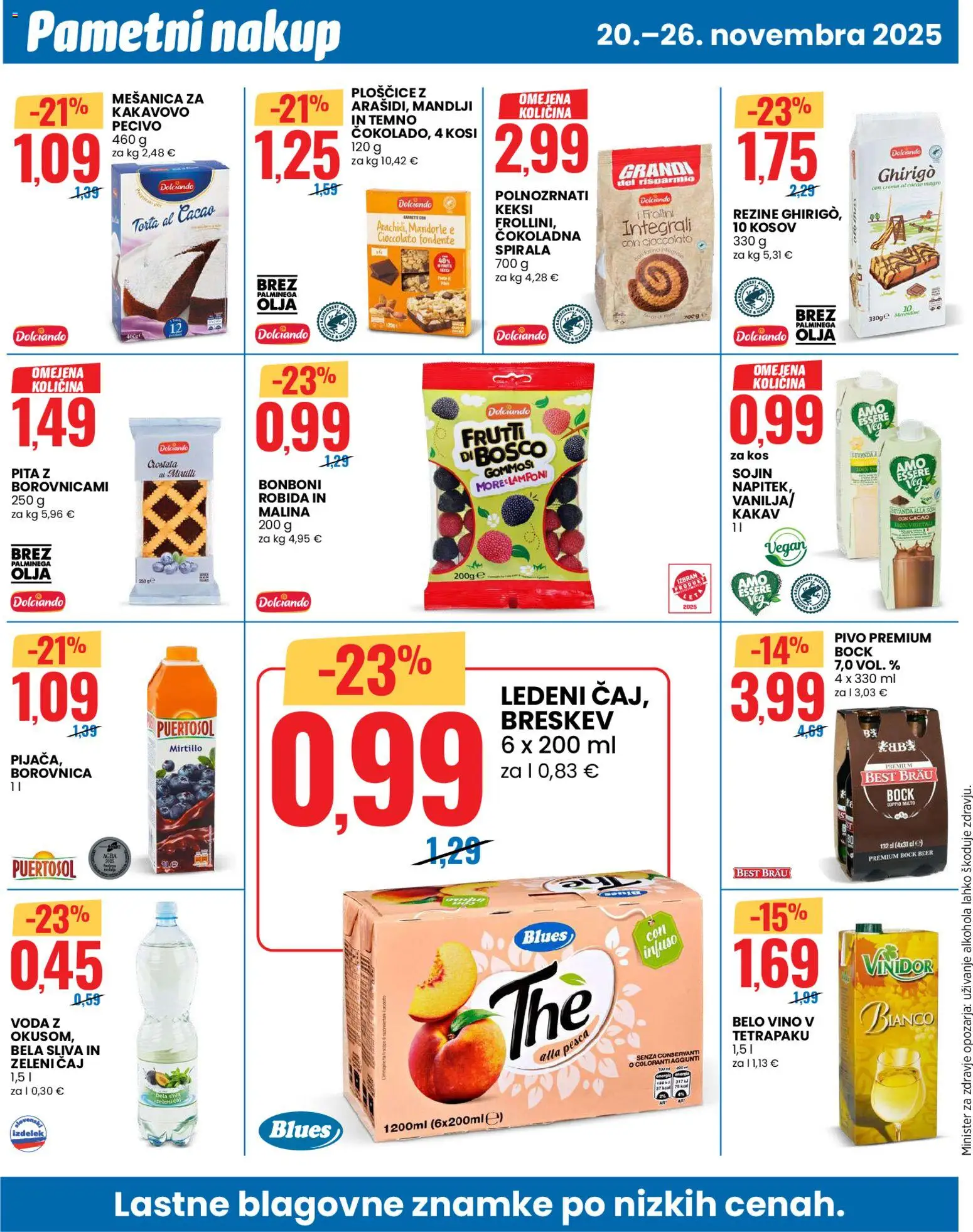 Novi Eurospin katalog ponudbe – veljaven od 20.11.2025 | Stran: 8 | Izdelki: Keksi, Mandlji, Kos, Breskev