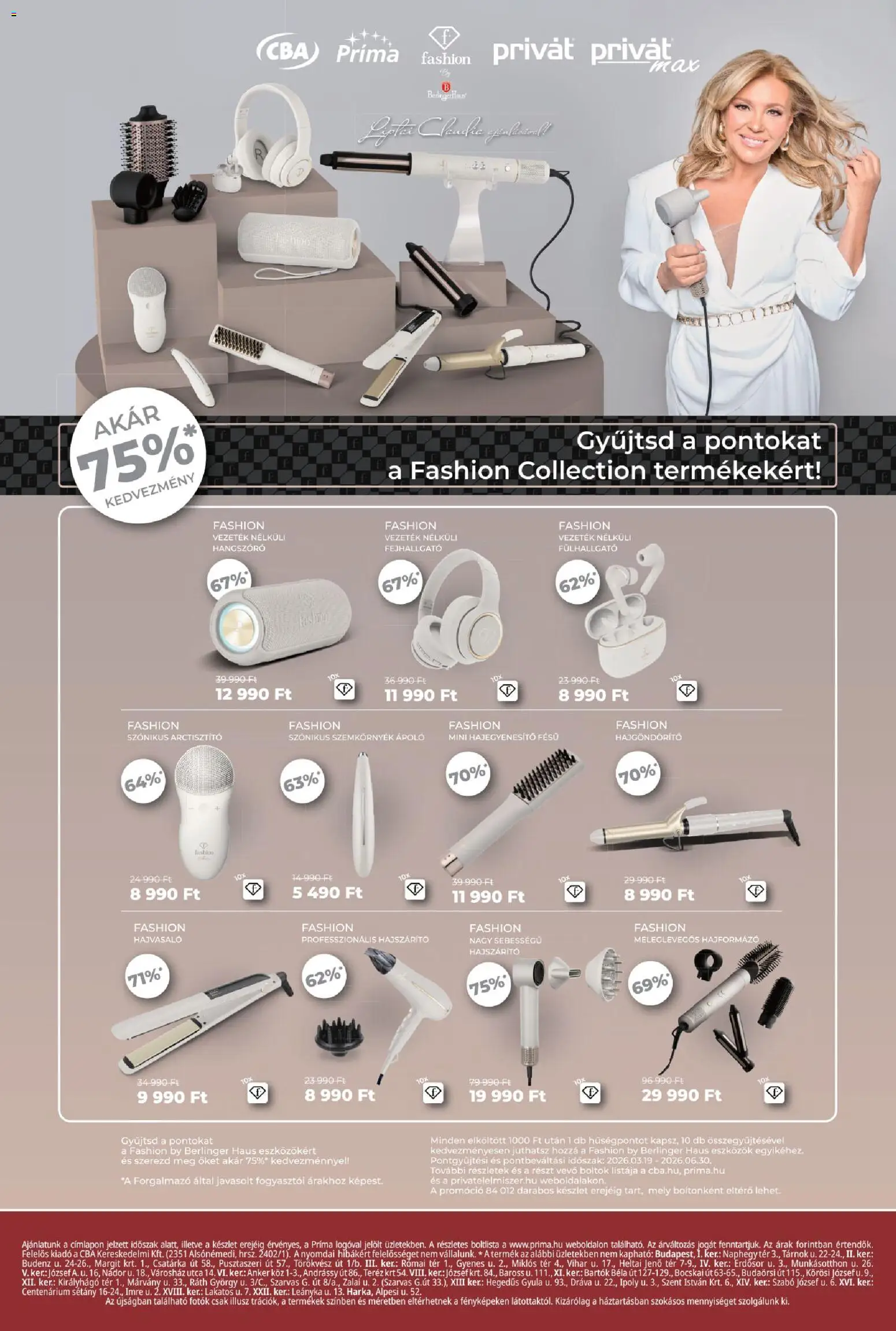 CBA Príma akciós ujság - amely érvényes a következő dátumtól: 19.03.2026 | Oldal: 16 | Termékek: Fülhallgató, Fejhallgató, Hajformázó, Hajvasaló