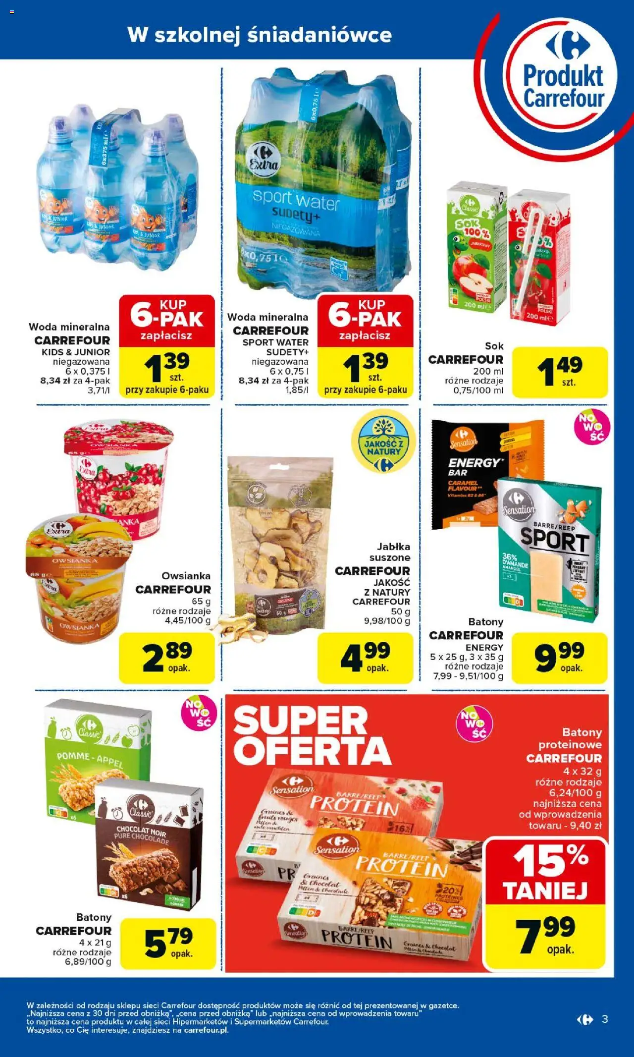 Carrefour Gazetka - Produkt Carrefour od 25.08.2025 | Strona: 3 | Produkty: Owsianka, Jabłka, Woda