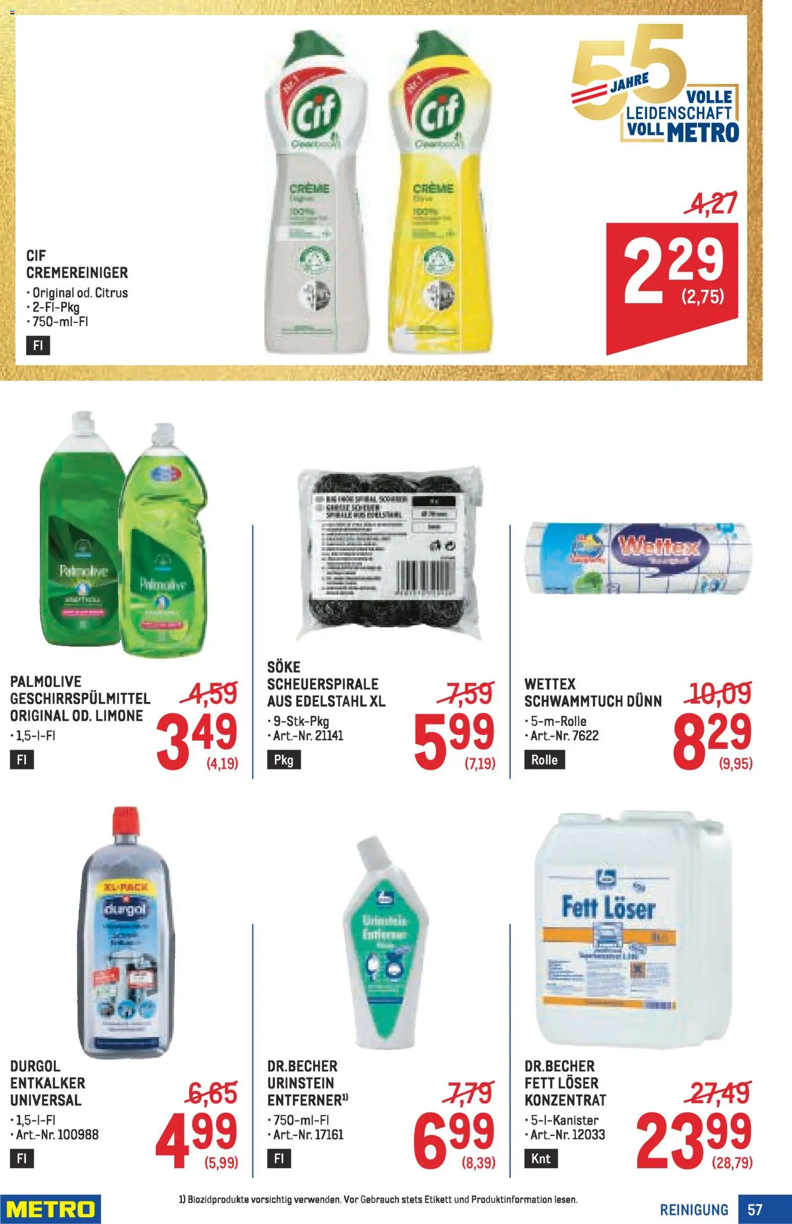 Metro angebote Profi gültig ab 19.02.2026 | Seite: 57 | Produkte: Geschirrspülmittel, Creme