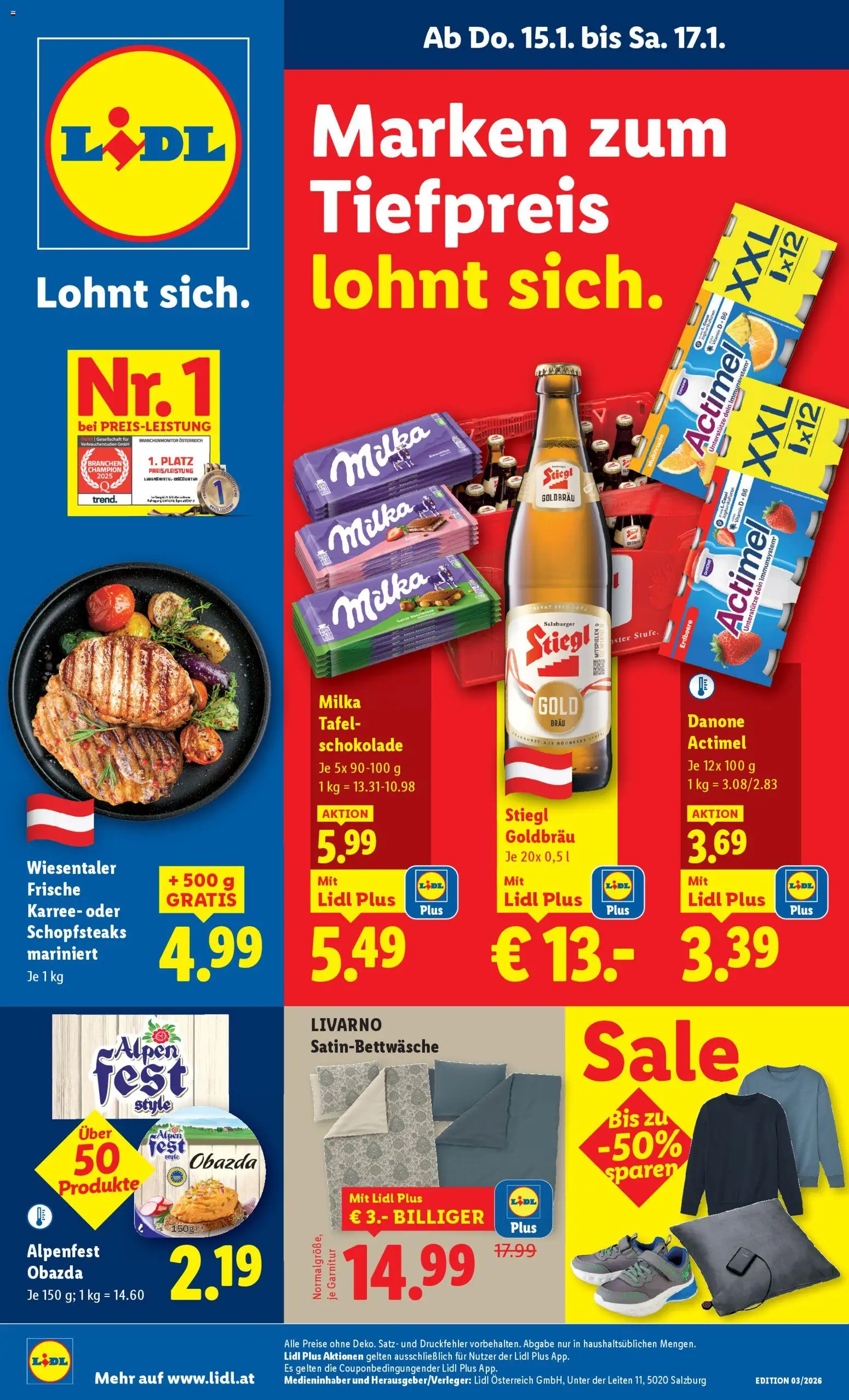 Lidl Wien, Graz, Linz gültig ab 15.01.2026 | Seite: 1 | Produkte: Schokolade