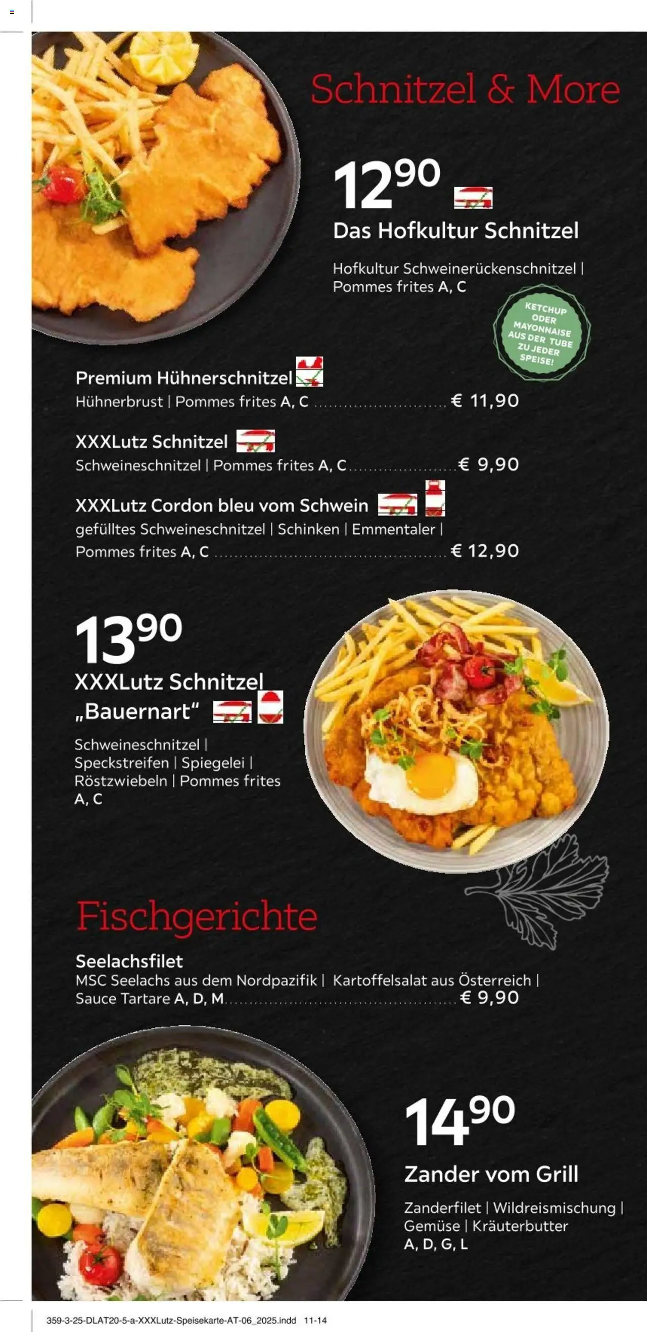 XXXLutz Aktuelle Speisekarte gültig ab 15.05.2025 | Seite: 4 | Produkte: Ketchup, Gemüse, Mayonnaise, Schinken