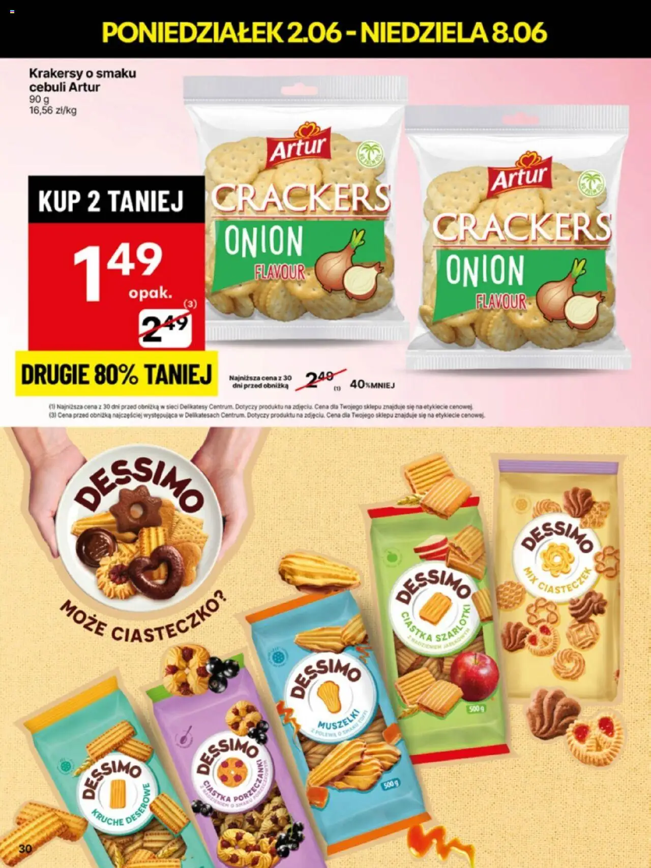 Delikatesy Centrum Gazetka - Sklepy Własne od 02.06.2025 | Strona: 30 | Produkty: Top, Delikatesy, Krakersy, Ciastka