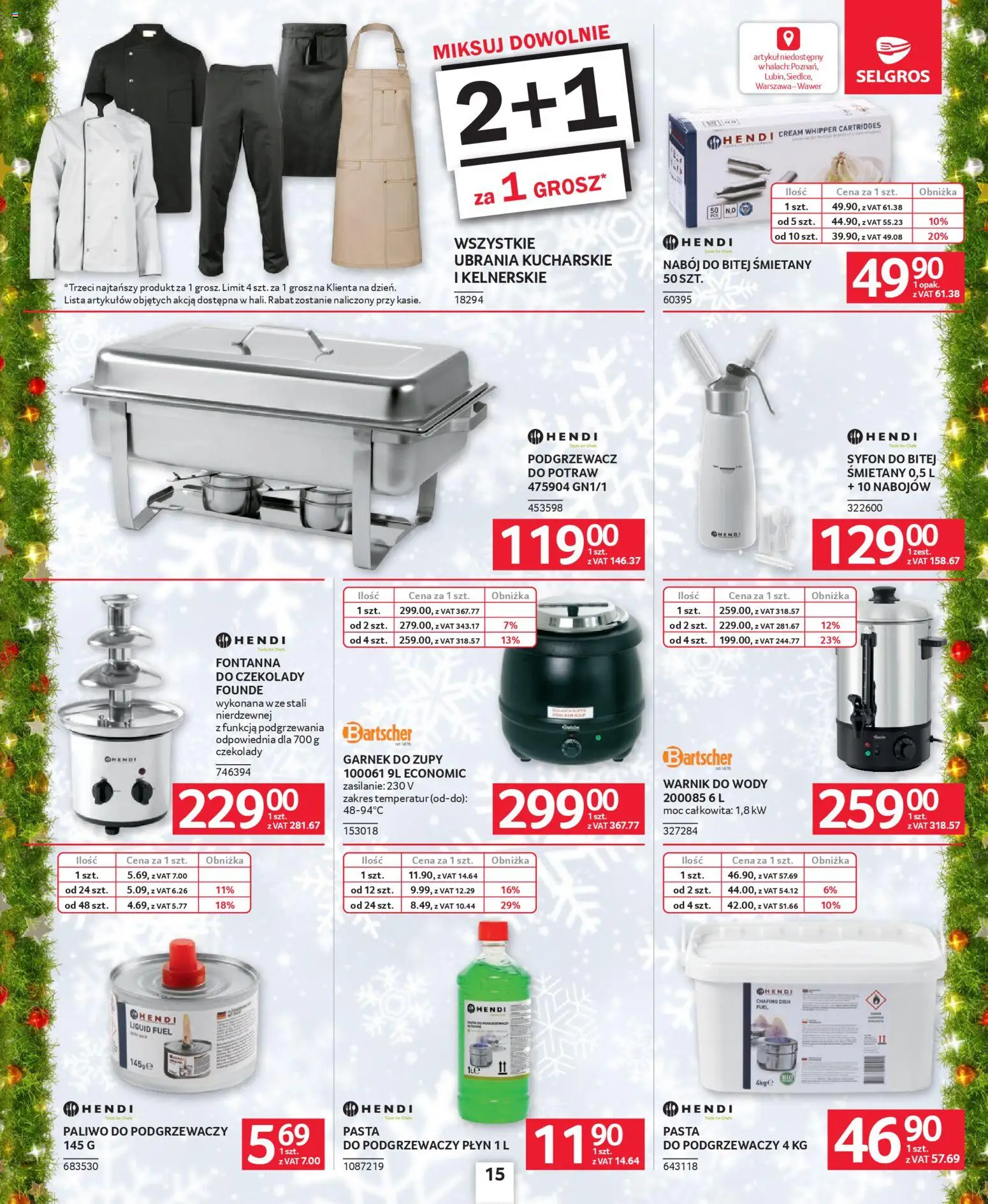 Selgros cash&carry Gazetka - Oferta dla gastronomii od 18.12.2025 | Strona: 15 | Produkty: Ubrania, Czekolady, Garnek