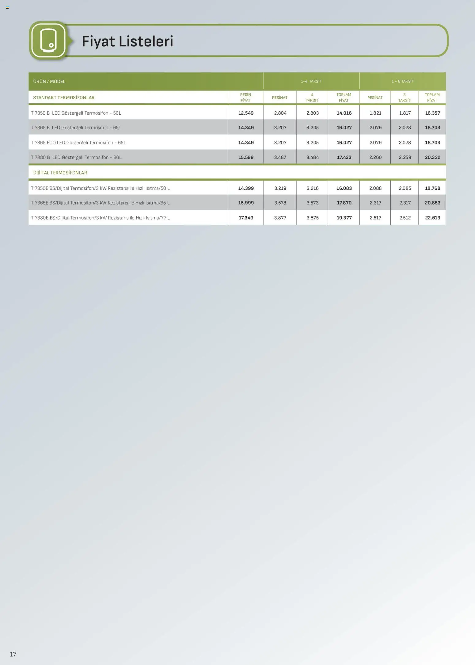 Arçelik İklimlendirme Kataloğu - 01.02.2026 tarihinden itibaren geçerlidir | Sayfa: 17