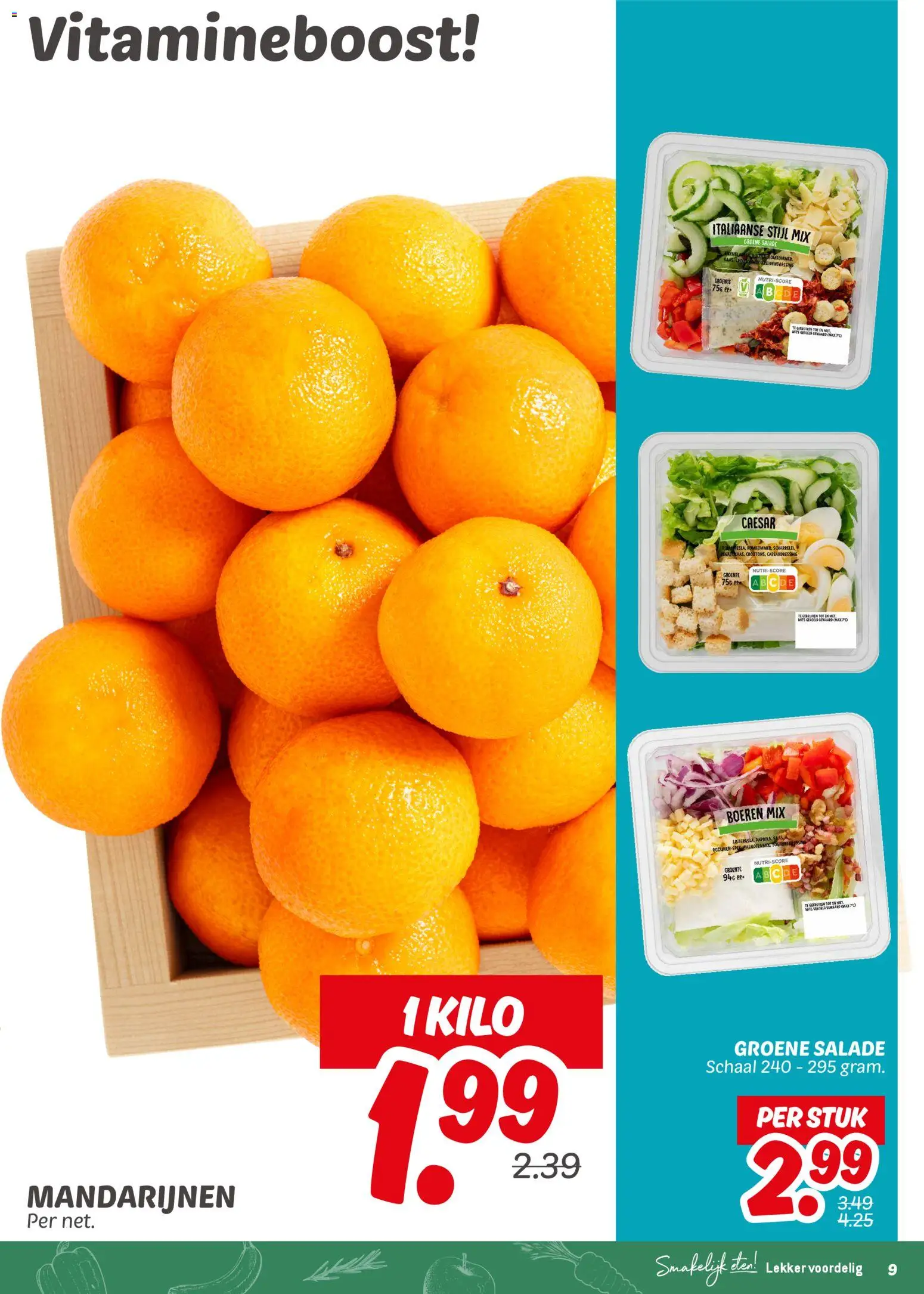 {H1} | Pagina: 9 | Producten: Mandarijnen, Schaal, Salade, La