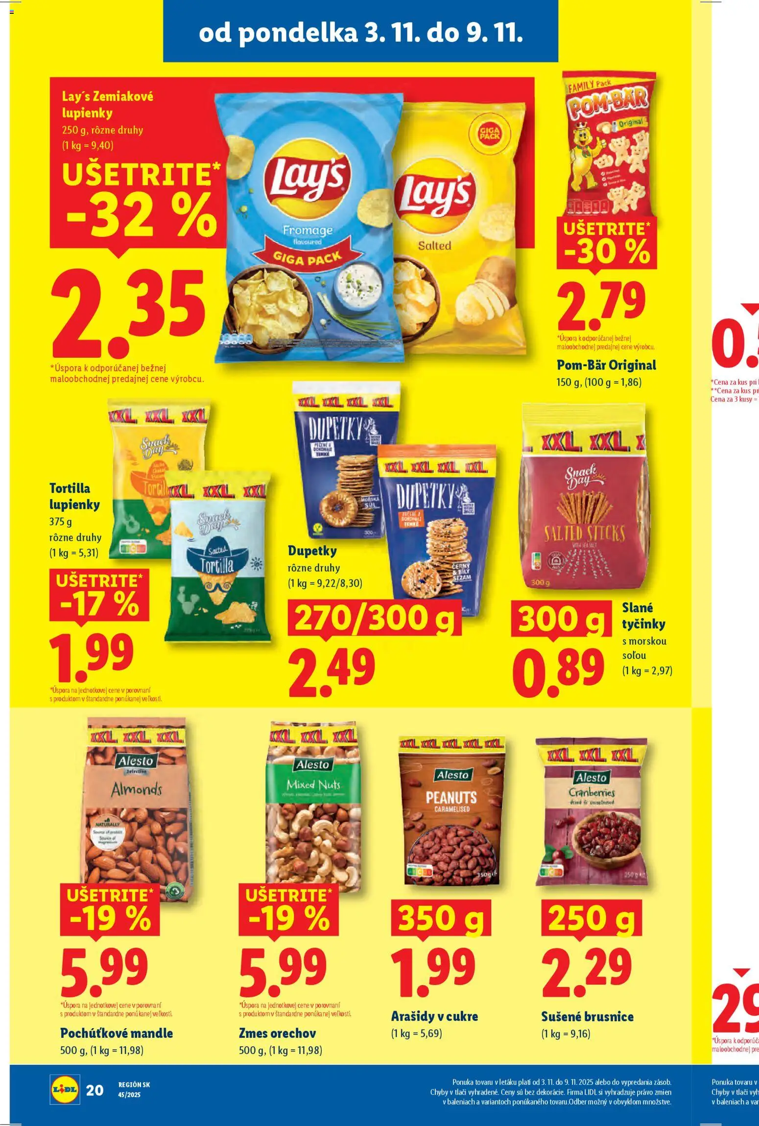 Nové Lidl akcie – leták je platný od 06.11.2025 | Strana: 59 | Produkty: Tortilla, Arašidy, Mandle