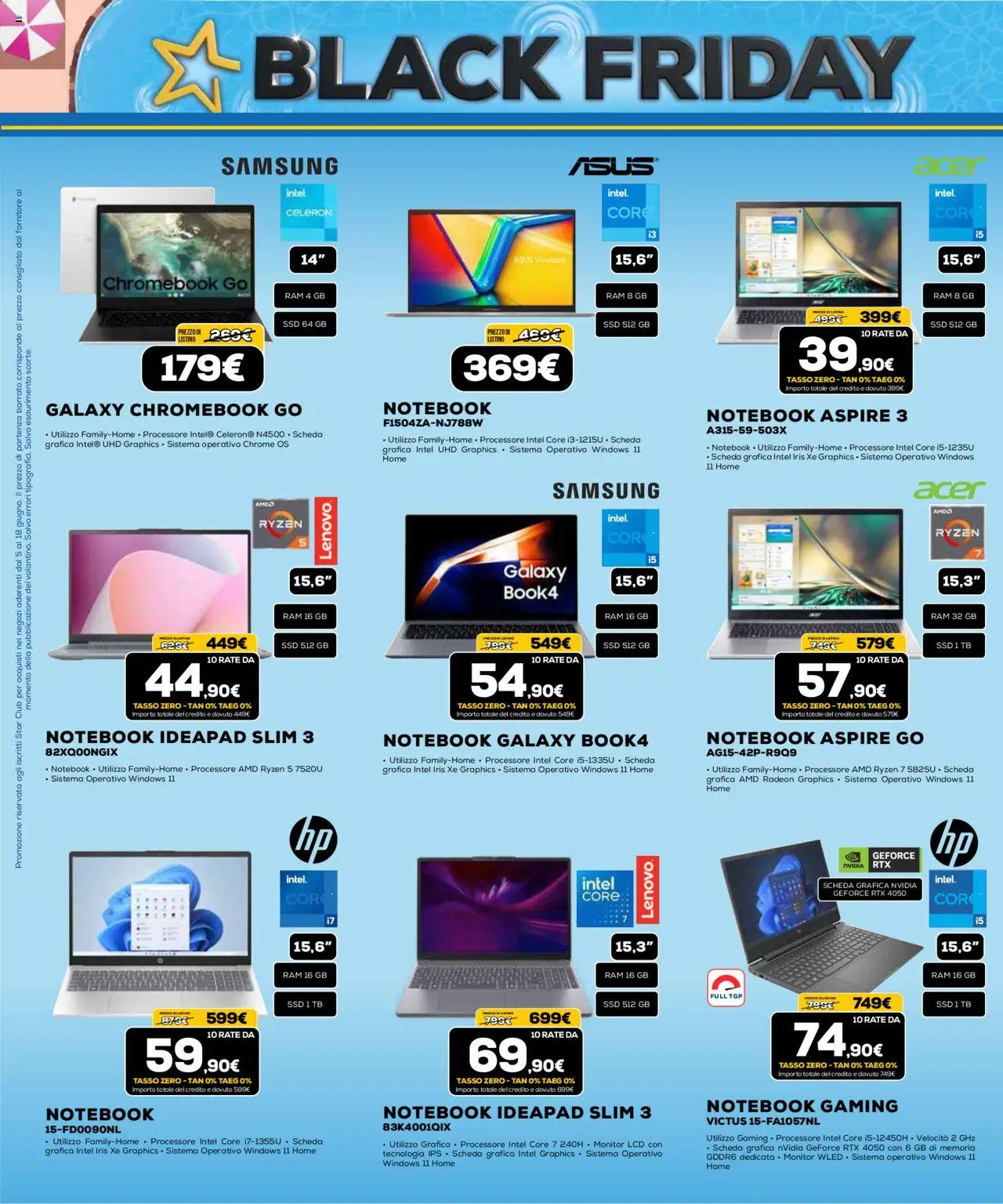 Volantino Euronics del 05.06.2025 | Pagina: 13 | Prodotti: Monitor, Notebook, Samsung