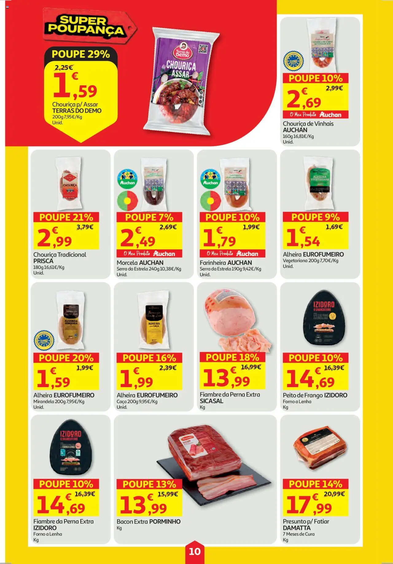 Auchan folheto │ válido de 18.09.2025 | Página: 10 | Produtos: Forno, Bacon, Peito de frango, Presunto
