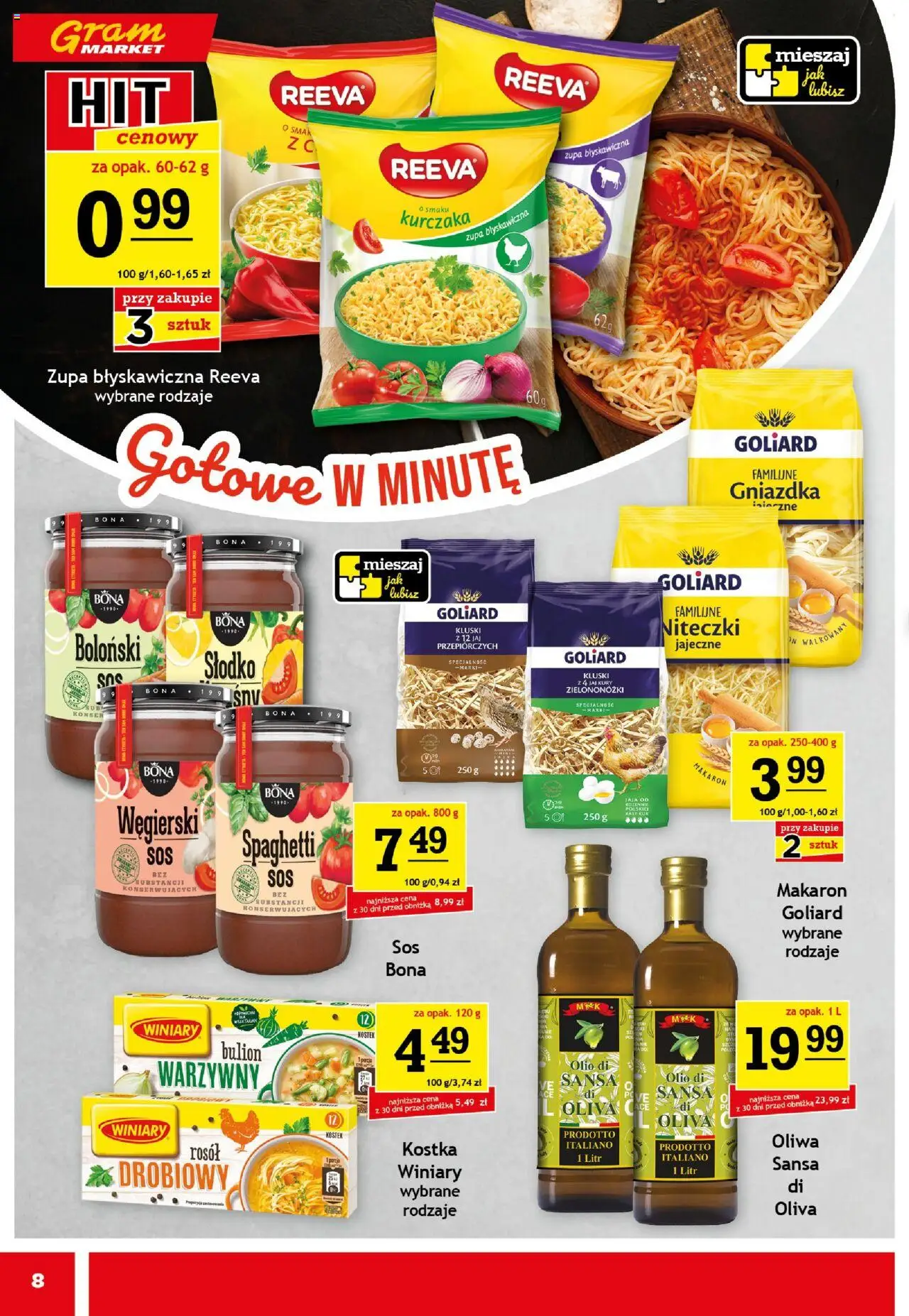 Gram Market Gazetka od 17.09.2025 | Strona: 8 | Produkty: Zupa, Makaron, Jaja