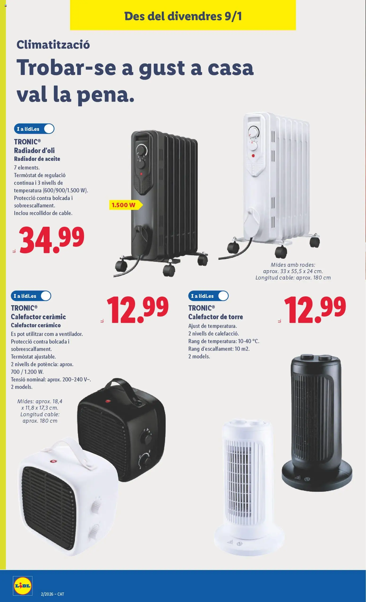 Lidl folleto de bazar │ válido desde el 05.01.2026 | Página: 22 | Productos: Aceite, Cable, Radiador