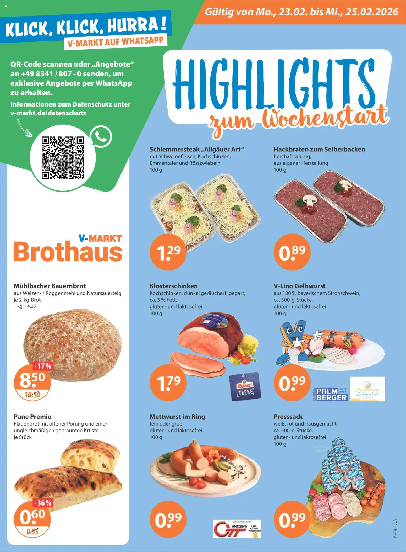 V-Markt - Hallertau / Oberpfalz – gültig ab 19.02.2026 | Seite: 18 | Produkte: Theke, Pane