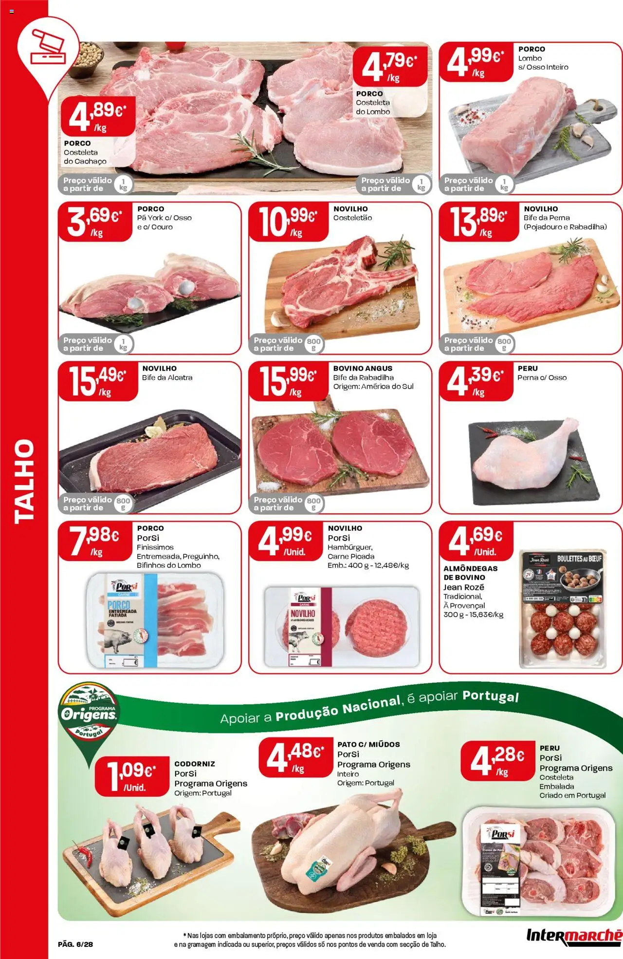 Intermarché folheto │ válido de 03.07.2025 | Página: 6 | Produtos: Boné, Carne picada, Lombo, Pá