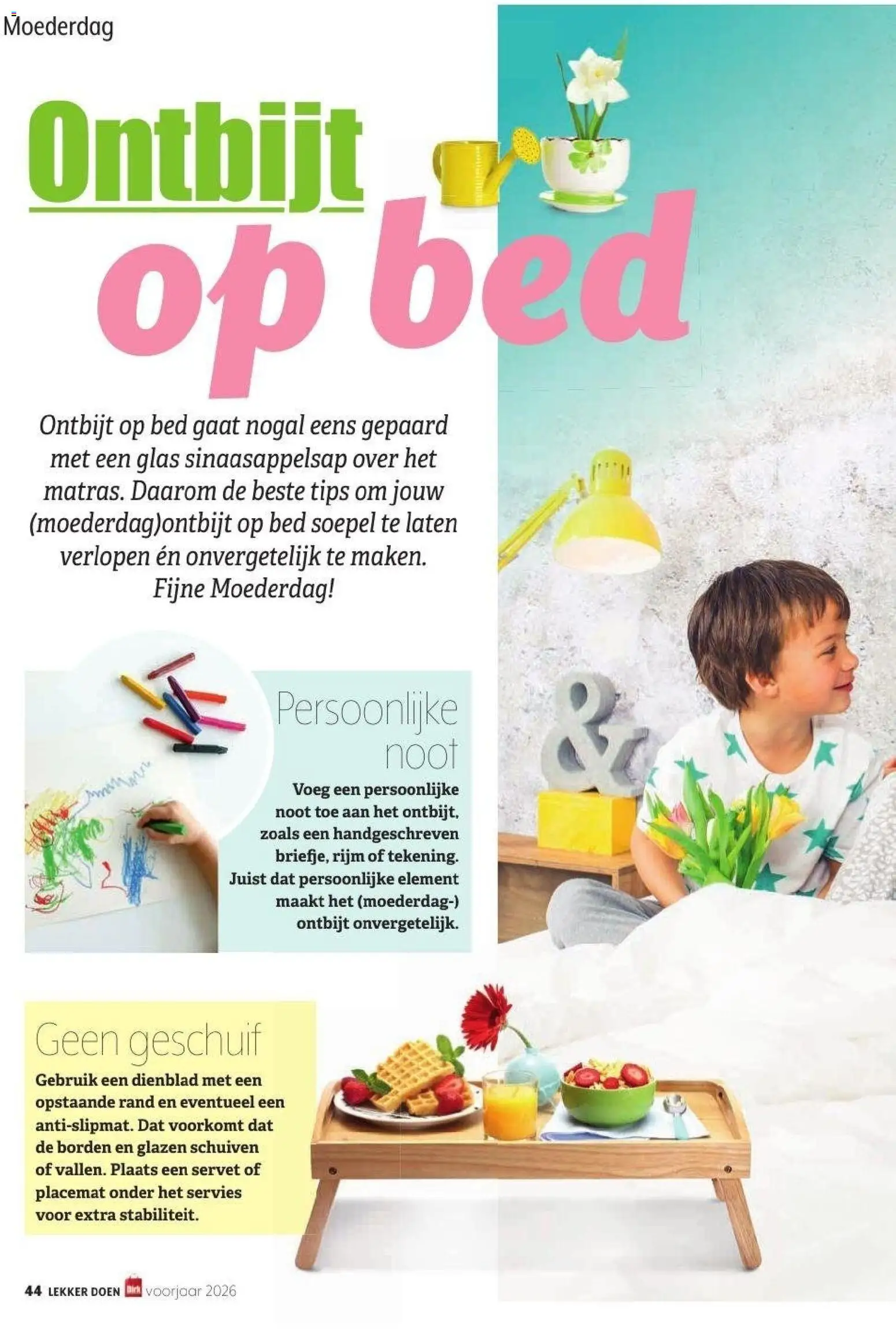 {H1} | Pagina: 44 | Producten: Servies, Servet, Dienblad, Bed