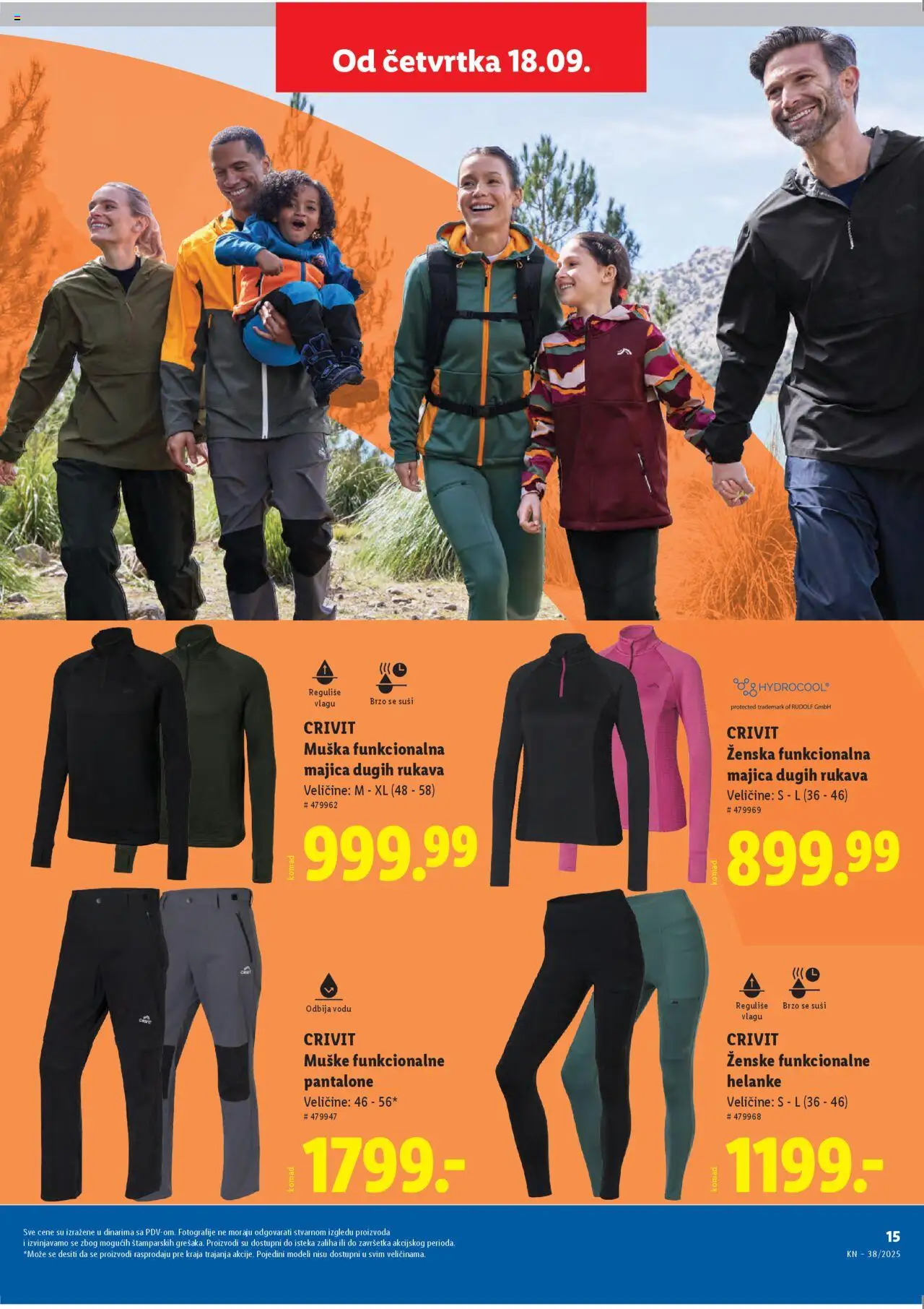 Lidl katalog - važi od 18.09.2025 | Strana: 15 | Proizvode: Pantalone, Helanke