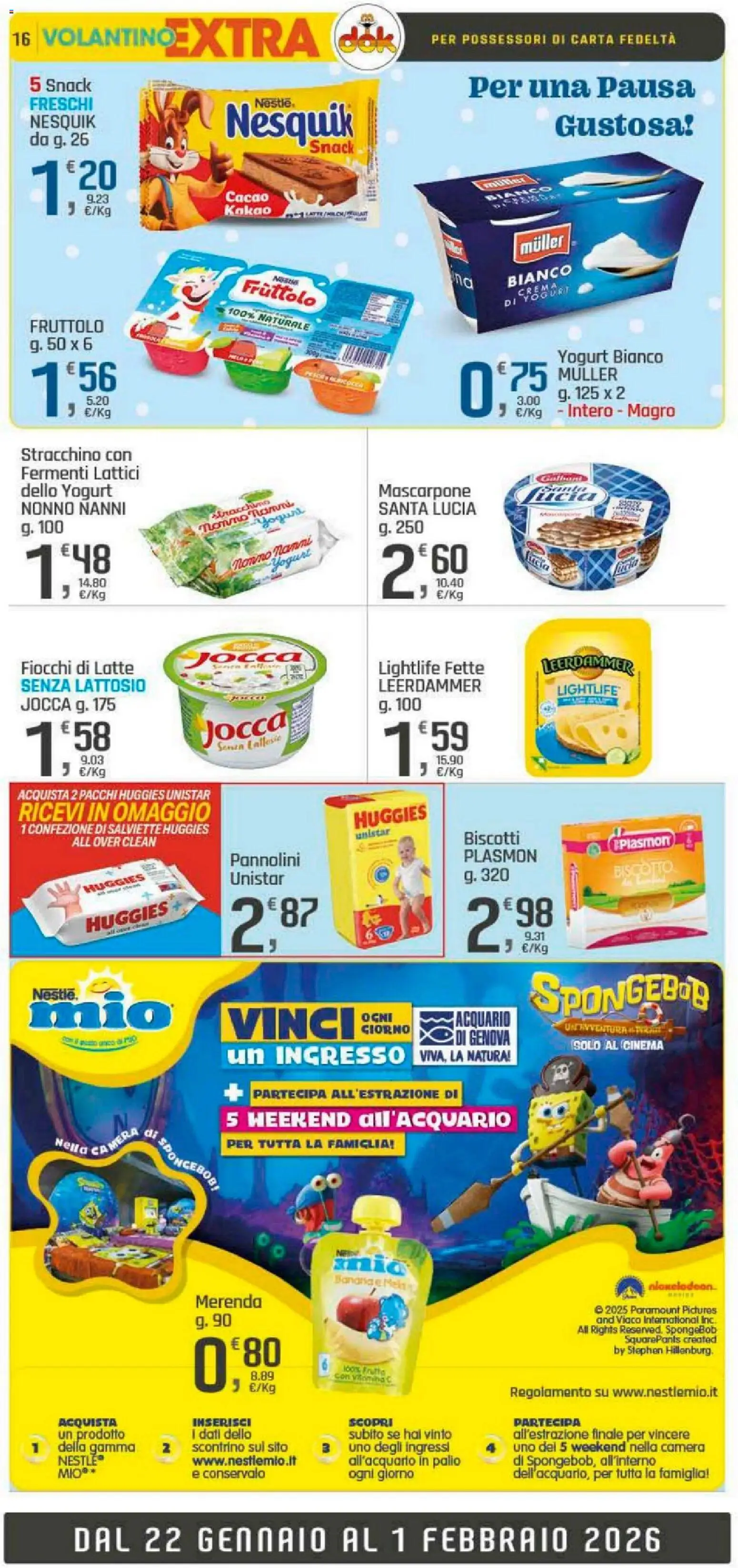 Volantino DOK del 22.01.2026 | Pagina: 16 | Prodotti: Biscotti, Fiocchi di latte, Stracchino, Cacao