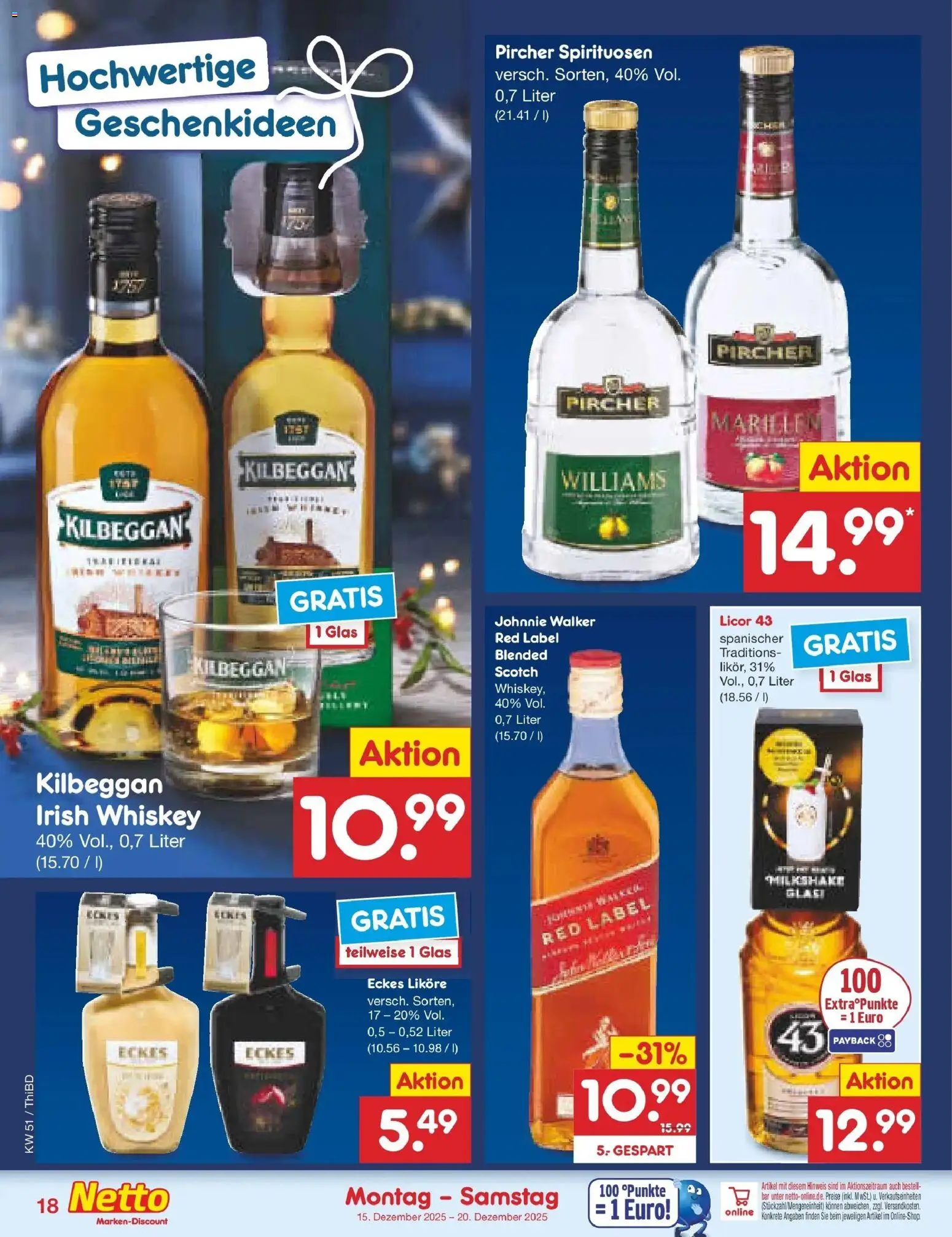 Netto Marken-Discount prospekt Thiendorf	 – gültig ab 15.12.2025 | Seite: 20 | Produkte: Whiskey, Johnnie walker