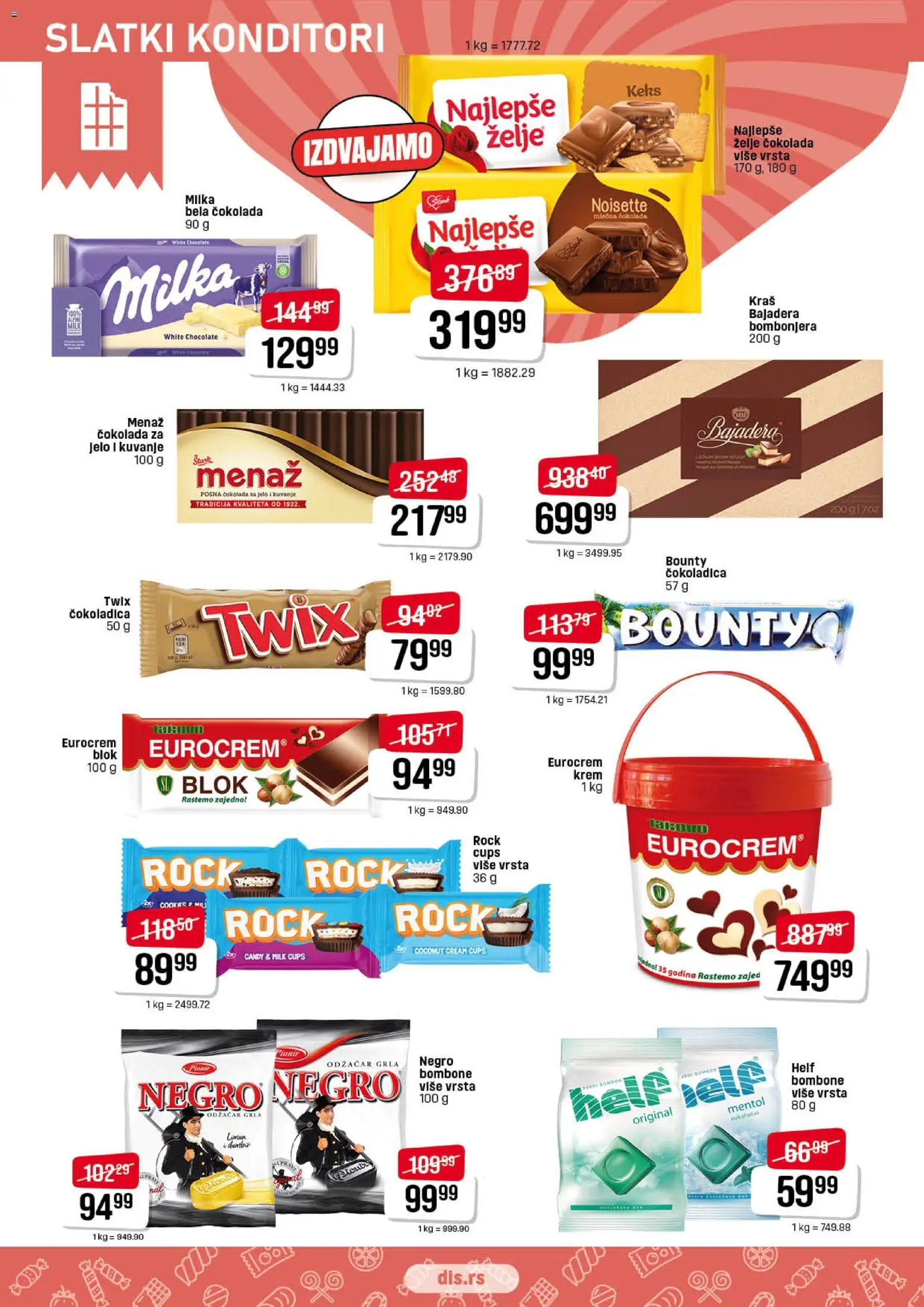Super DIS katalog - važi od 15.01.2026 | Strana: 12 | Proizvode: Milka, Bounty, Bombonjera, Čokolada