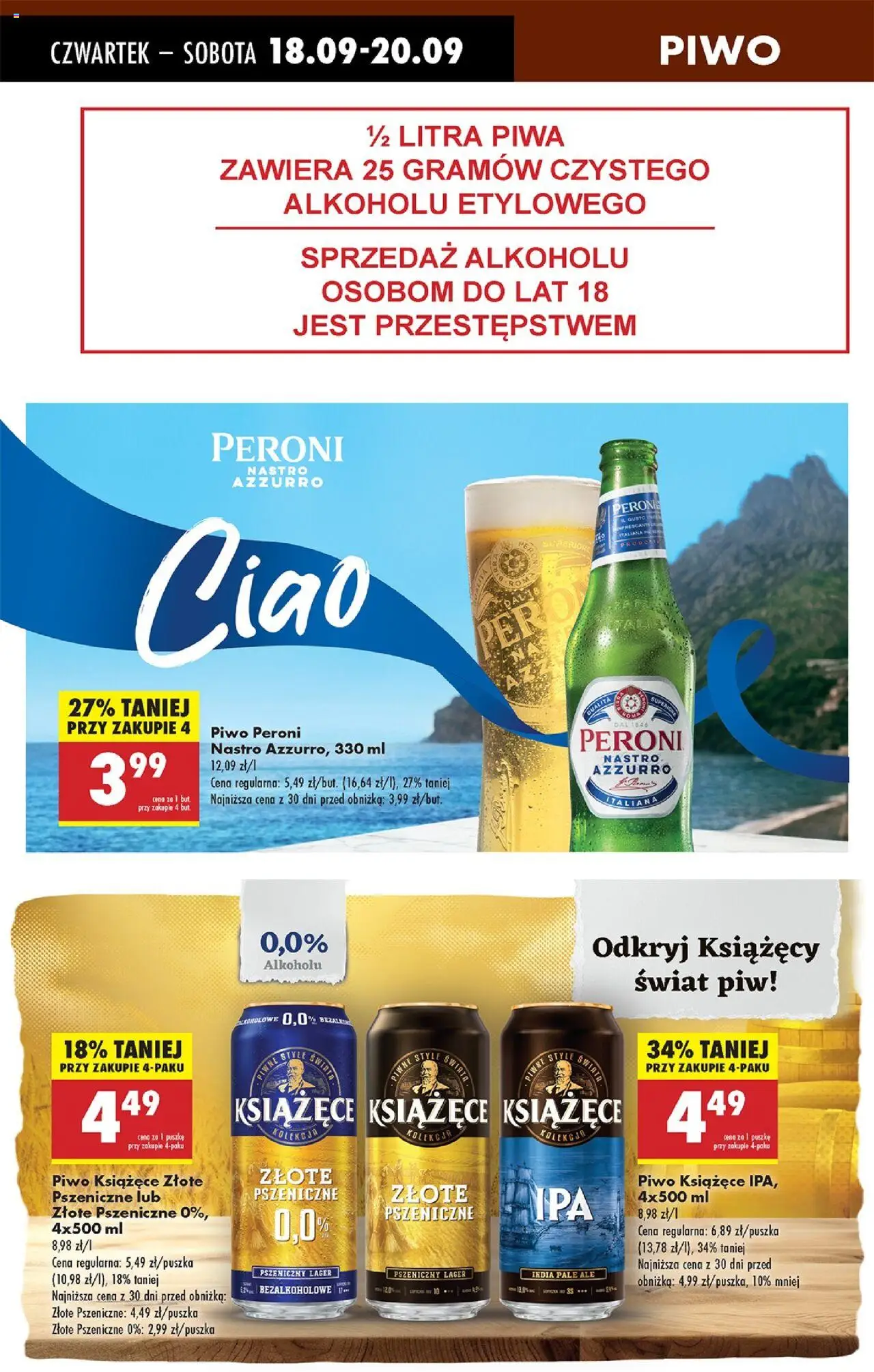 Biedronka gazetka - Oferta w tym tygodniu od 18.09.2025 | Strona: 61 | Produkty: Piwo