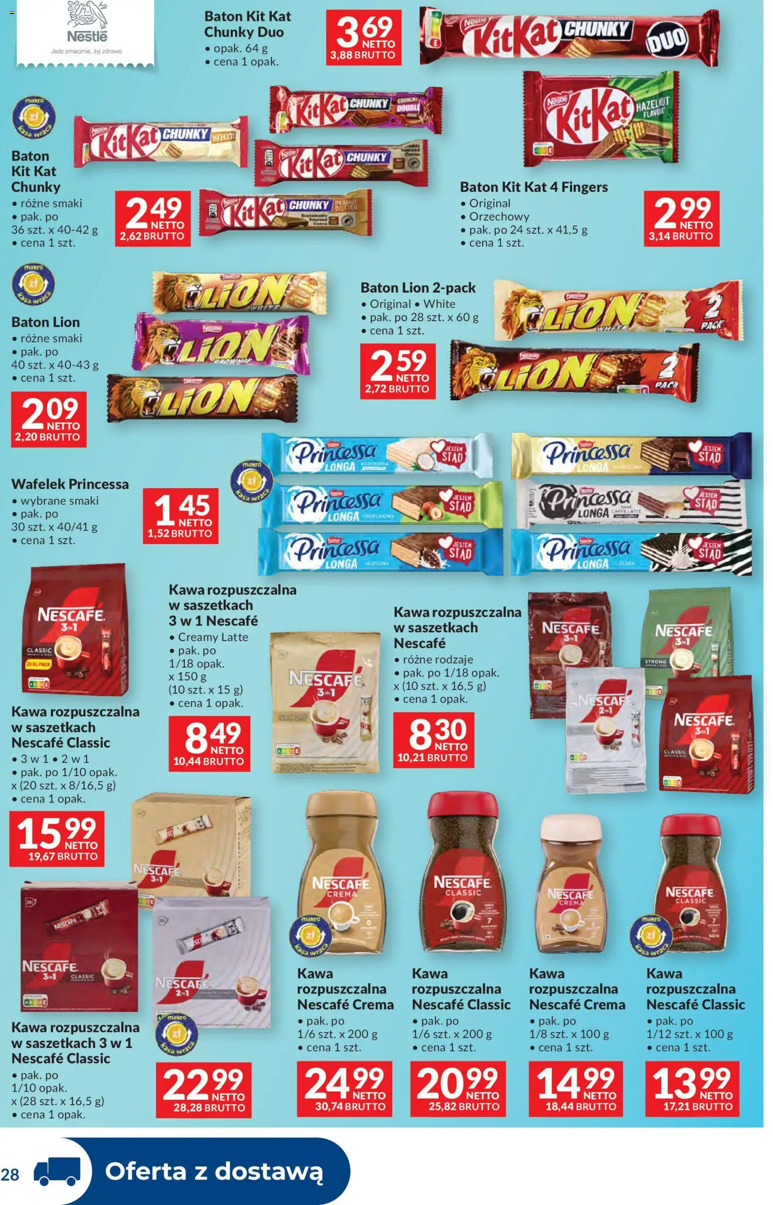 Makro Gazetka - Dystrybucja do sklepów od 27.12.2025 | Strona: 28 | Produkty: Nescafe, Kawa rozpuszczalna, Baton, Kawa