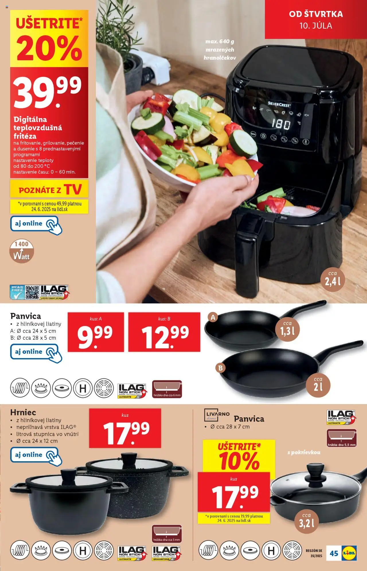Lidl leták │ platný od 07.07.2025 | Strana: 53 | Produkty: Tv, Fritéza, Teplovzdušná frítéza, Panvica