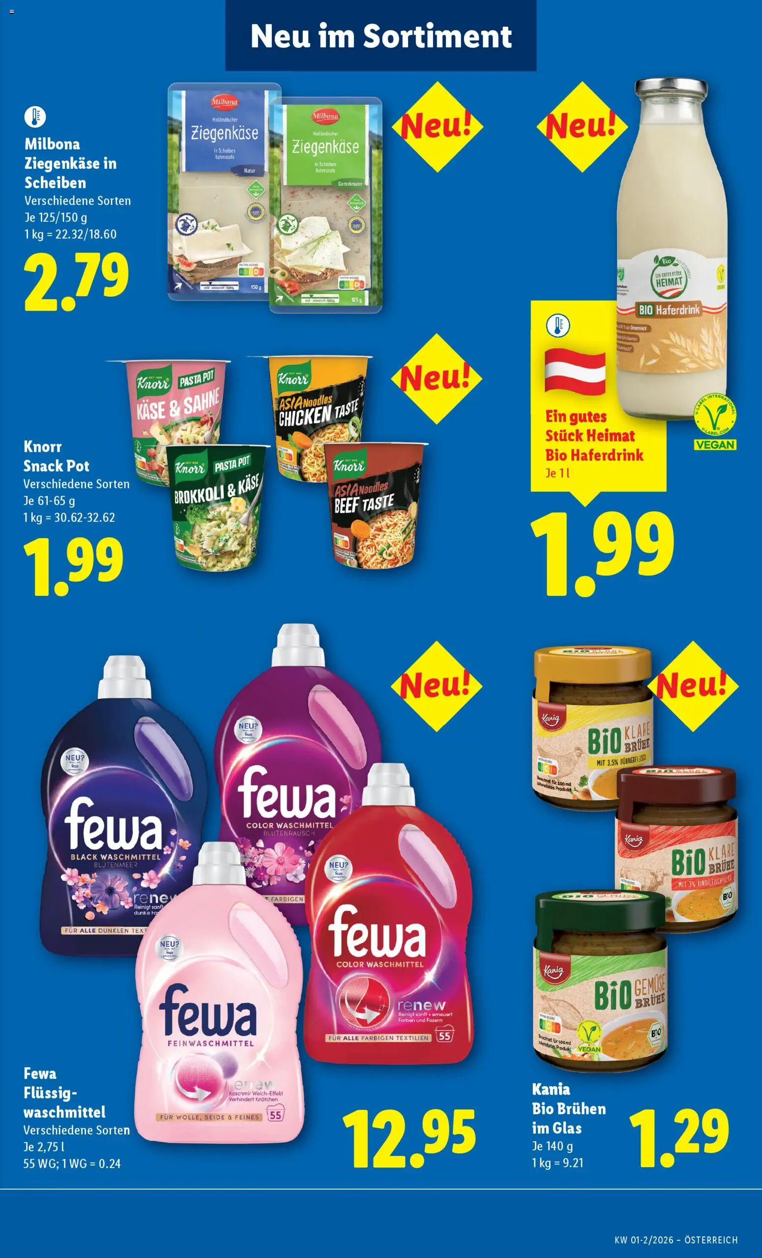 Lidl Flugblatt gültig ab 05.02.2026 | Seite: 48 | Produkte: Sahne, Käse, Hühnerfleisch, Waschmittel