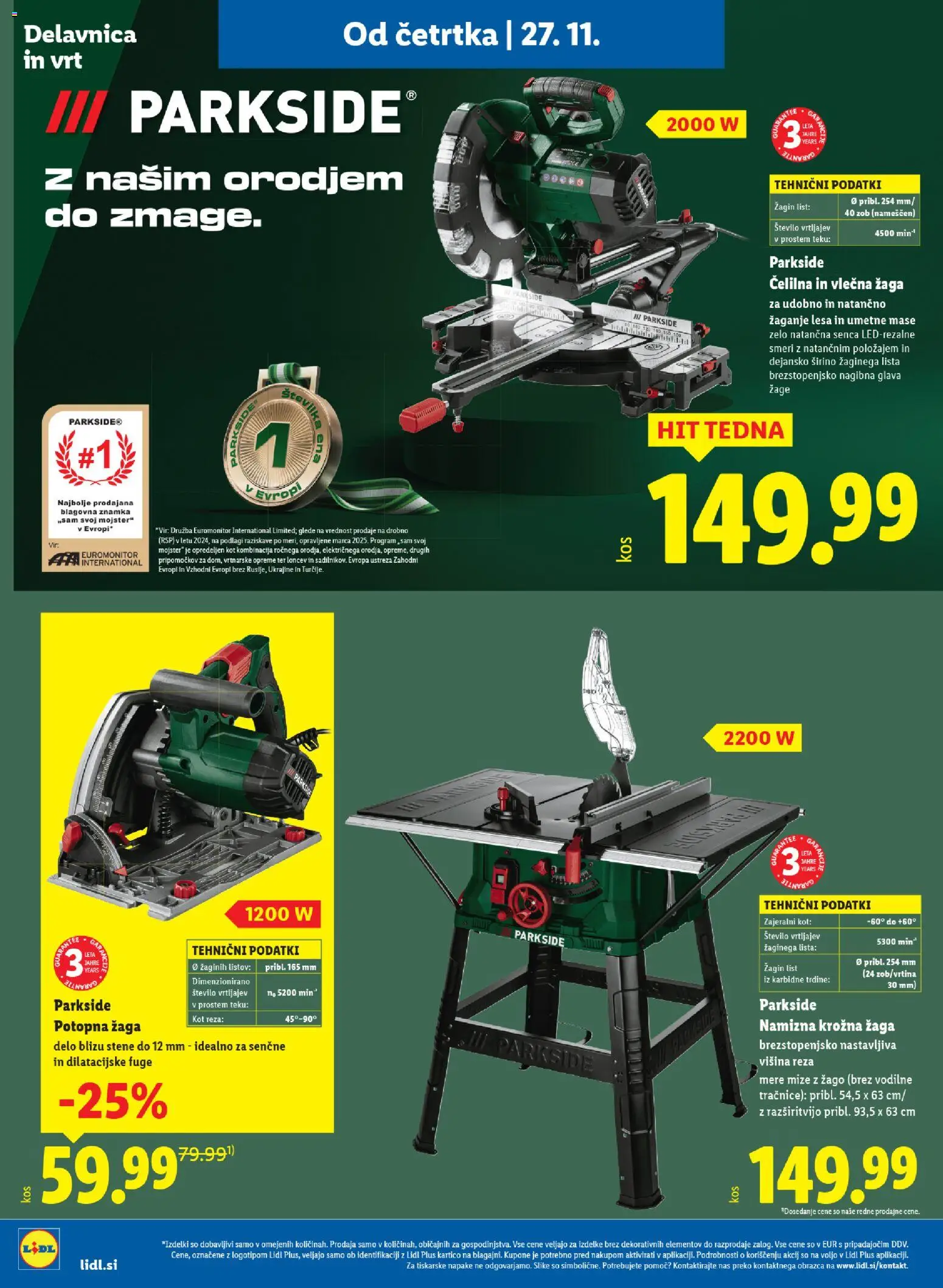 Novi Lidl katalog ponudbe – veljaven od 27.11.2025 | Stran: 20 | Izdelki: Krožna žaga