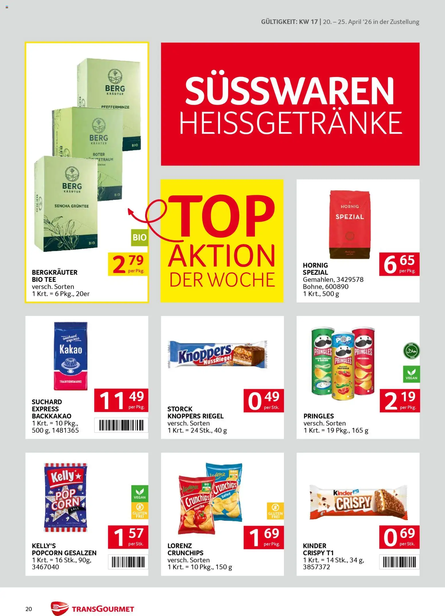 Transgourmet Zustellaktion gültig ab 20.04.2026 | Seite: 20 | Produkte: Salz, Tee