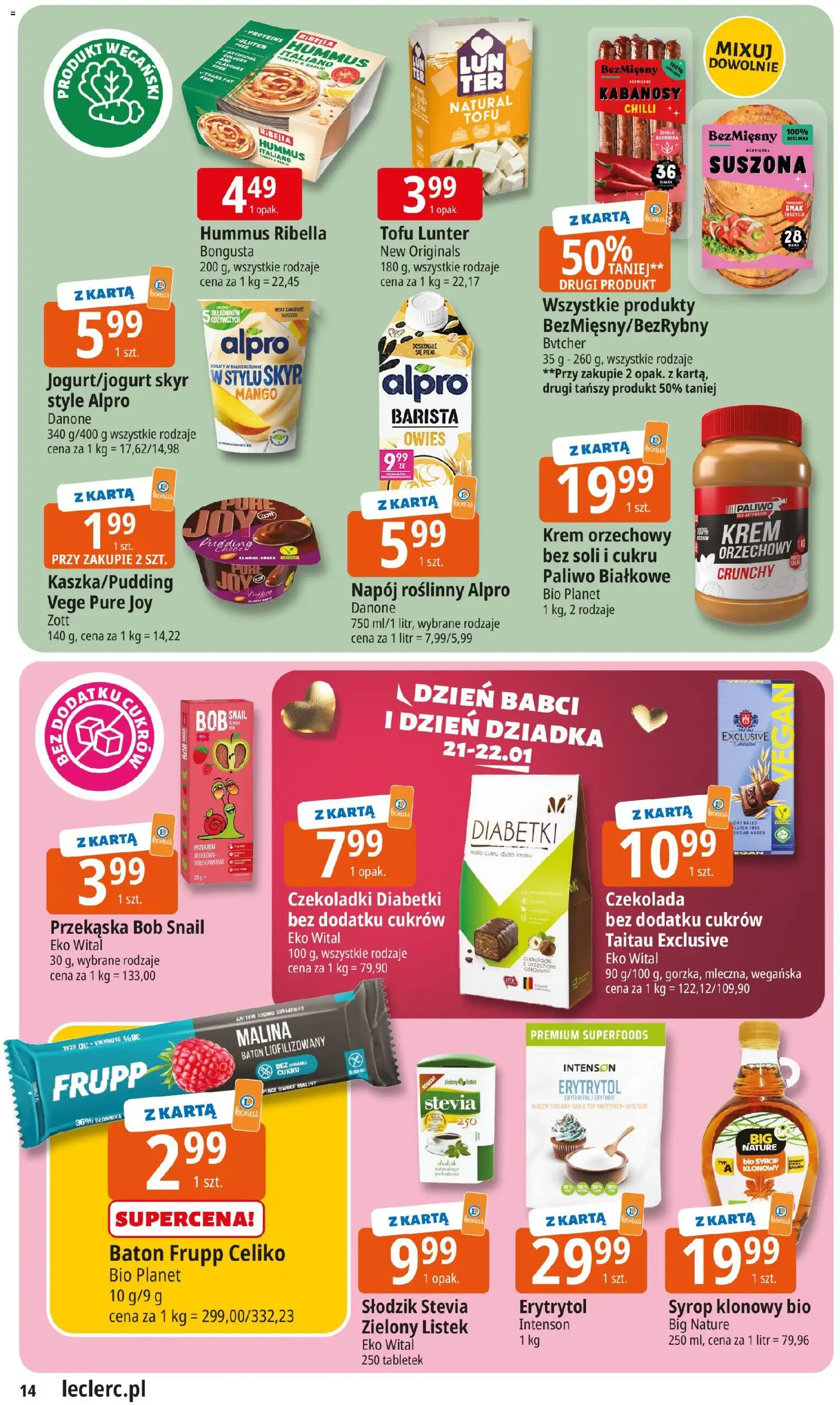 E.Leclerc Gazetka - Radom od 13.01.2026 | Strona: 14 | Produkty: Karta, Top, Maliny, Baton