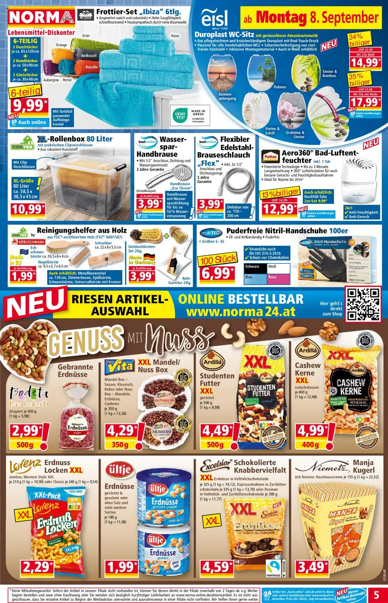 Norma Flugblatt gültig ab 08.09.2025 | Seite: 5 | Produkte: Salz, Aubergine, Папионка, Öl